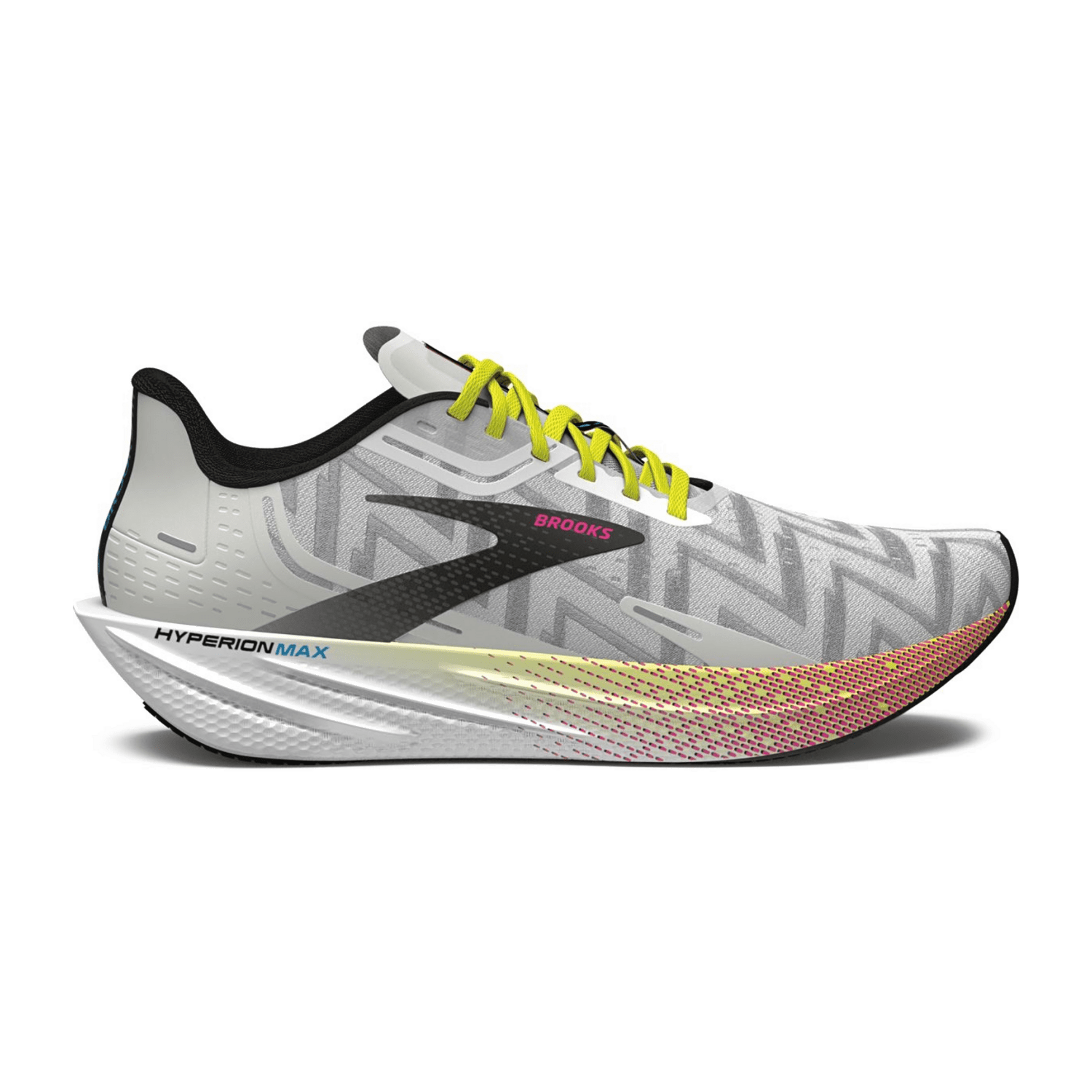 Brooks Hyperion Max Men's Running Shoes in White, Lace-Up Closure with Textile Upper and Rubber Outsole