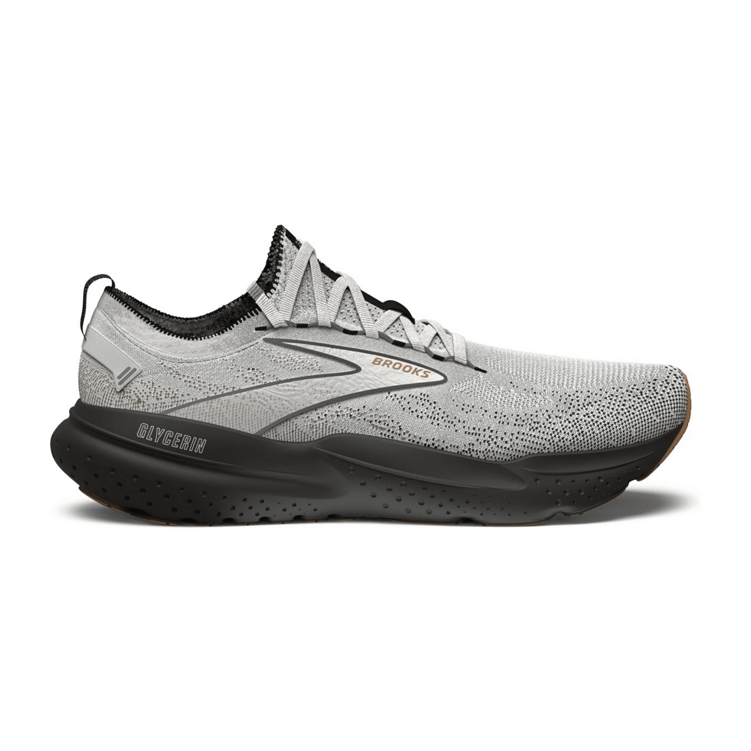 Brooks Men's Glycerin Stealthfit 21 Running Shoes in White Grey Black Synthetic