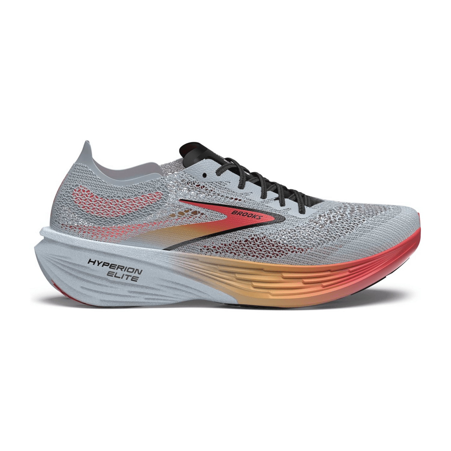 Brooks Men's Hyperion Elite 4 Running Shoes in Illusion Blue/Coral Orange, Textile Lining, Rubber Sole