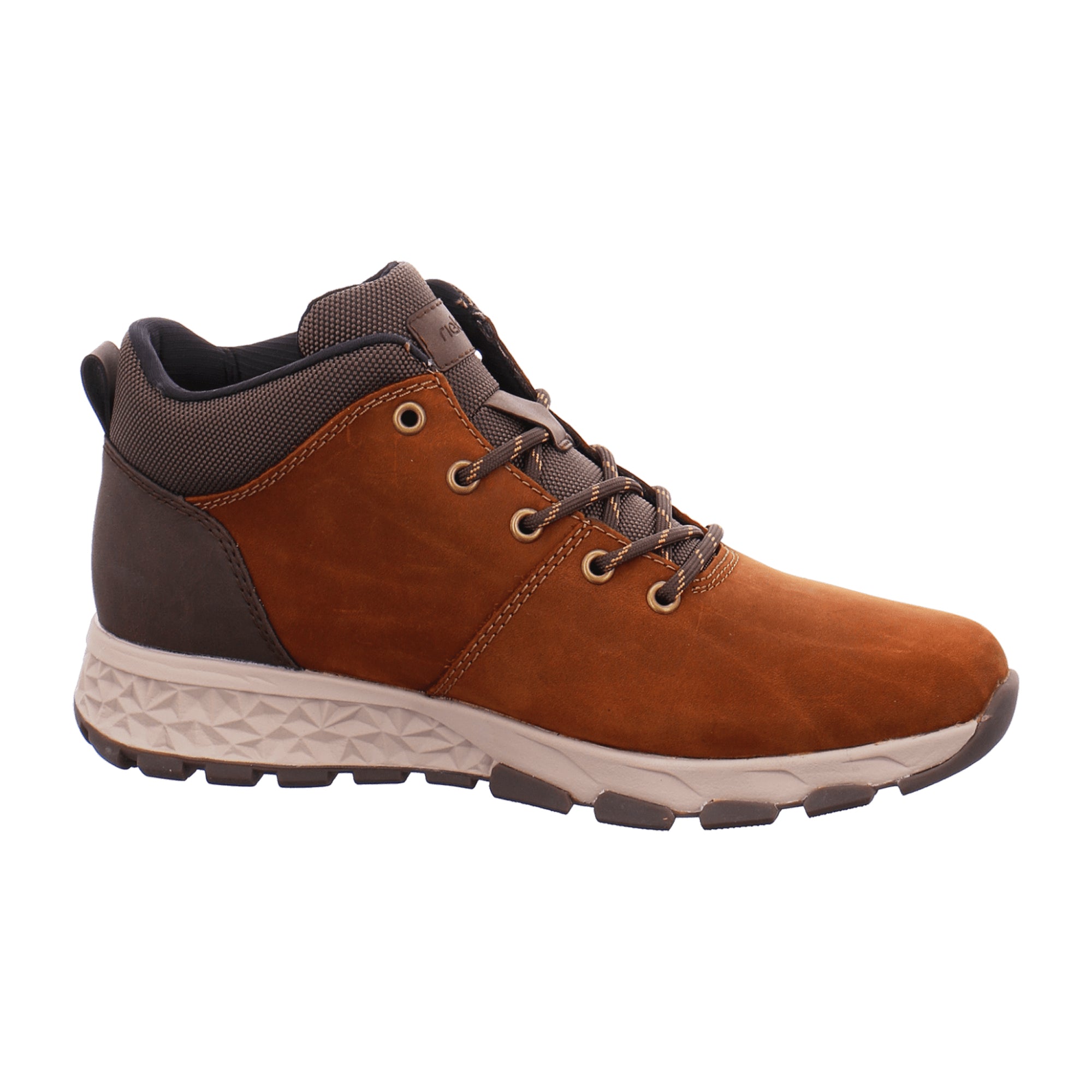 Rieker B6740-22 Women's Brown Nubuck Leather Lace-Up Ankle Boots Waterproof