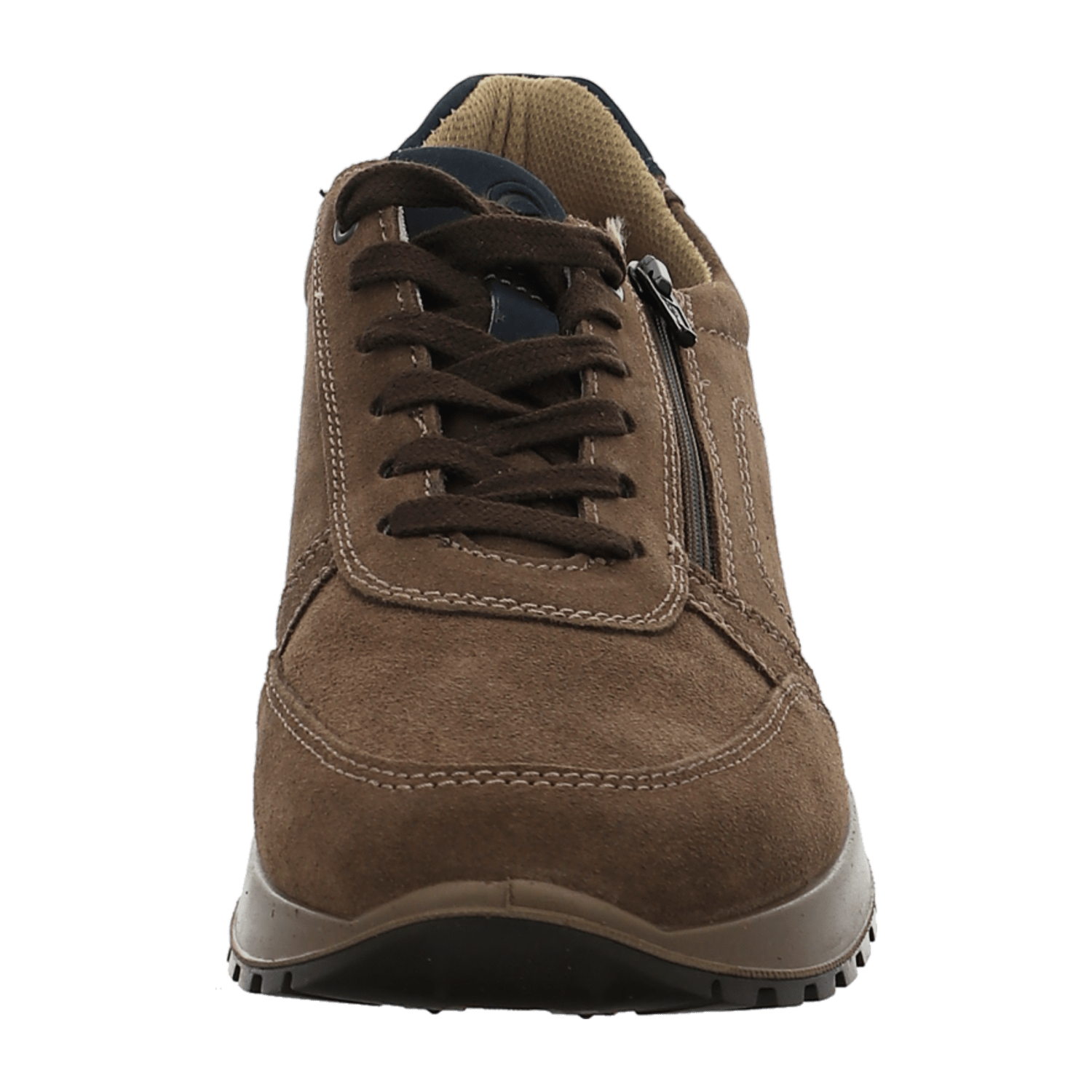 ARA Matteo Wide Fit HMATTEO Men's Velour Leather Sneakers Lace-Up Brown