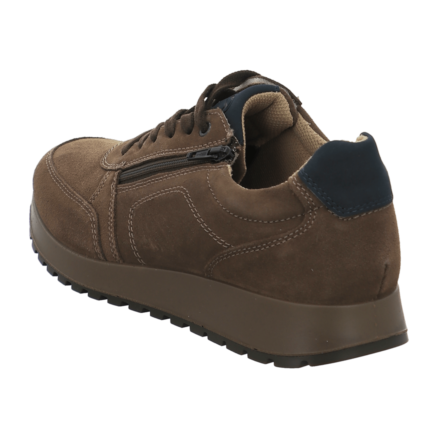ARA Matteo Wide Fit HMATTEO Men's Velour Leather Sneakers Lace-Up Brown