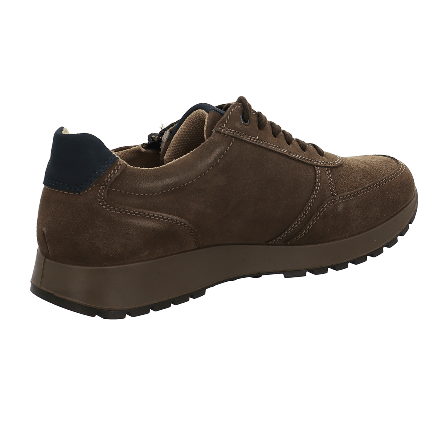 ARA Matteo Wide Fit HMATTEO Men's Velour Leather Sneakers Lace-Up Brown