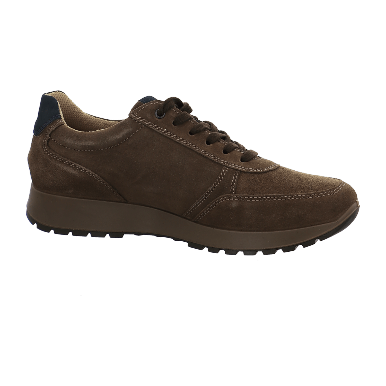 ARA Matteo Wide Fit HMATTEO Men's Velour Leather Sneakers Lace-Up Brown