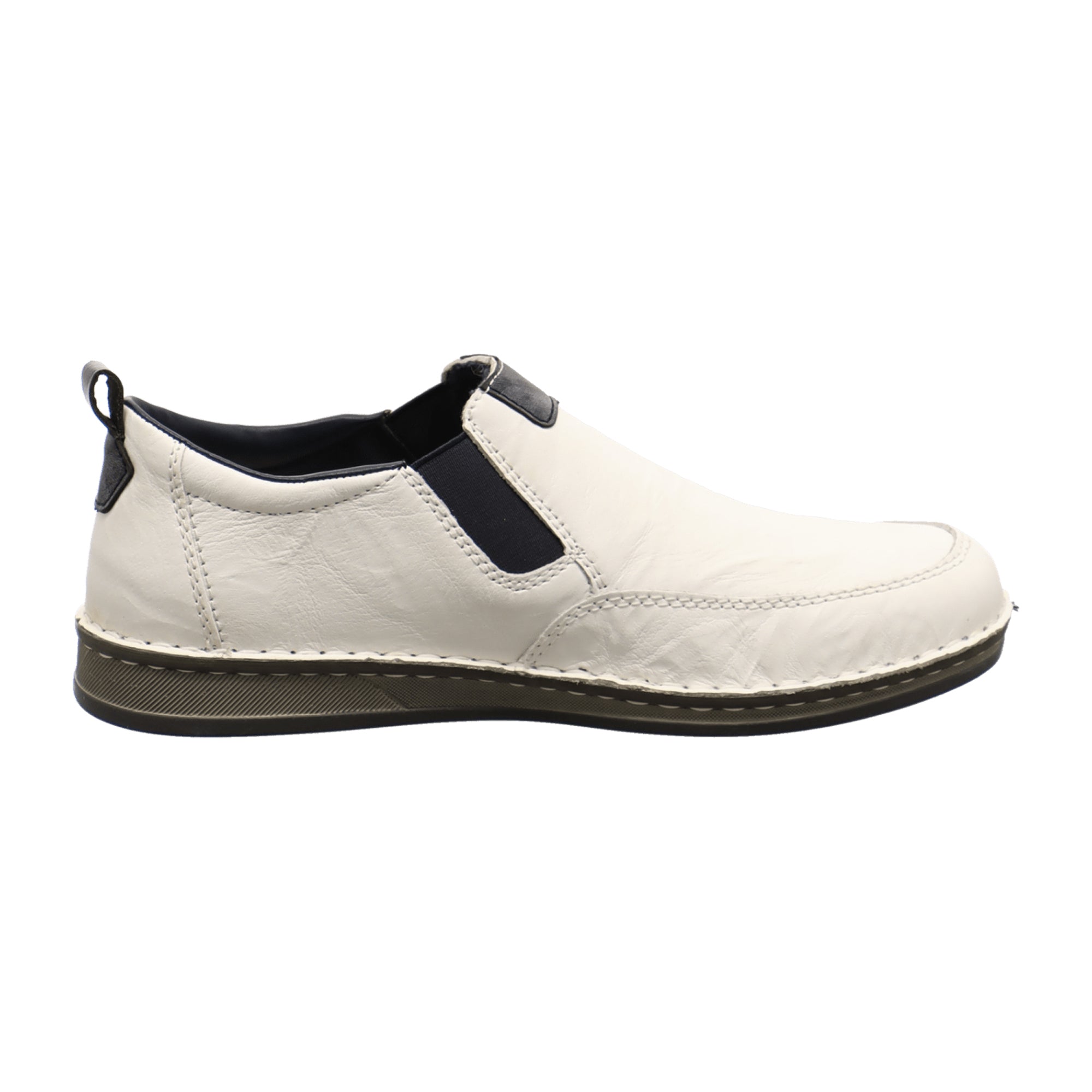 Rieker 05450-80 White Leather Slip-On Shoes for Men