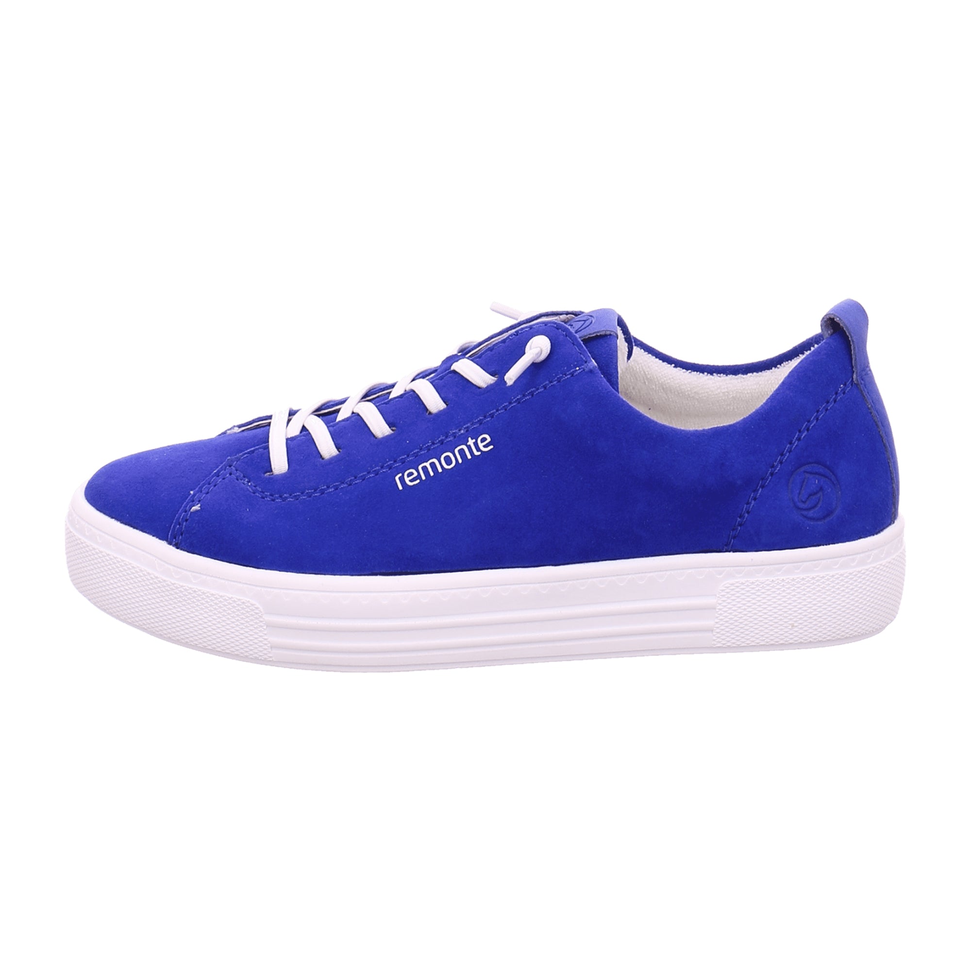 Remonte Blue Lace-Up Shoes for Women with Flat Heel and Suede Upper