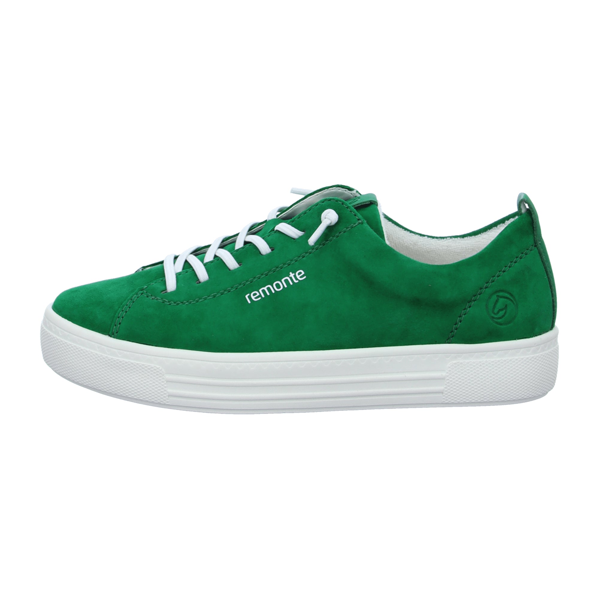 Remonte Green Women's Leather Shoes with Removable Insole and Lace-Up Closure