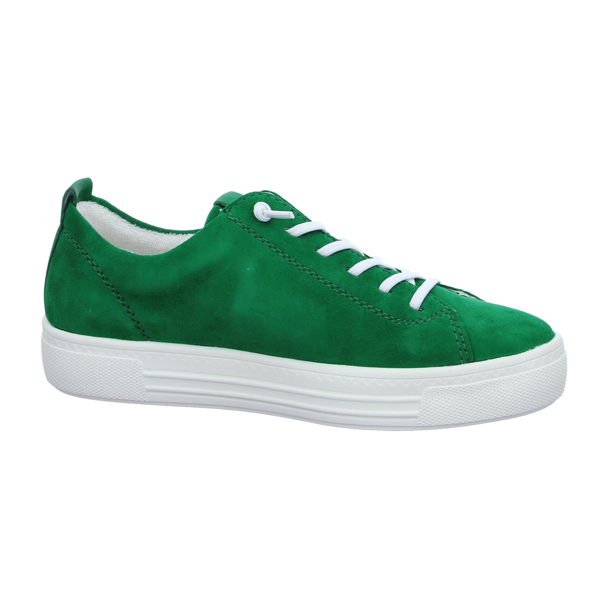 Remonte Green Women's Leather Shoes with Removable Insole and Lace-Up Closure