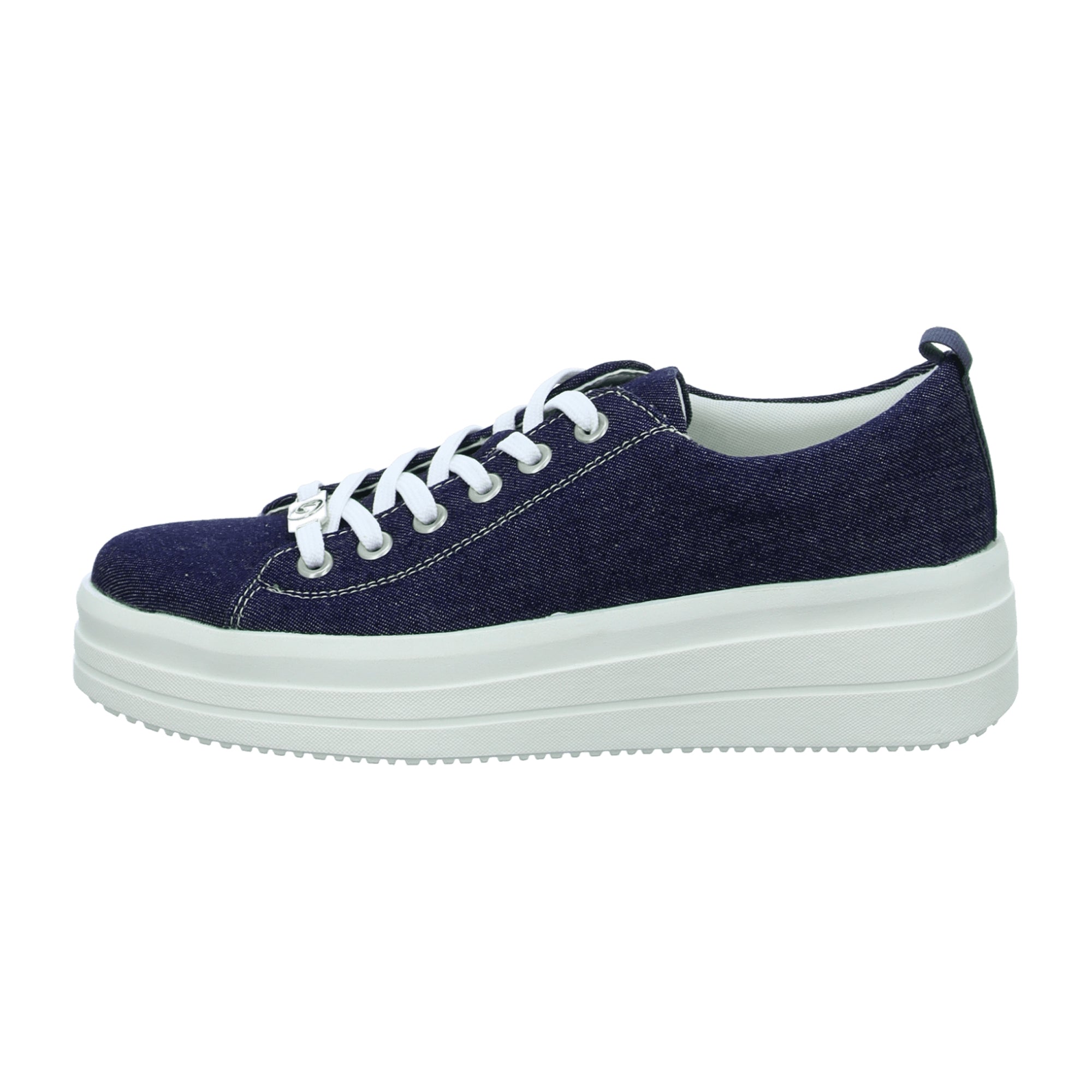 Remonte Women's Blue Casual Sneakers with 4.5 cm Heel and Textile Upper