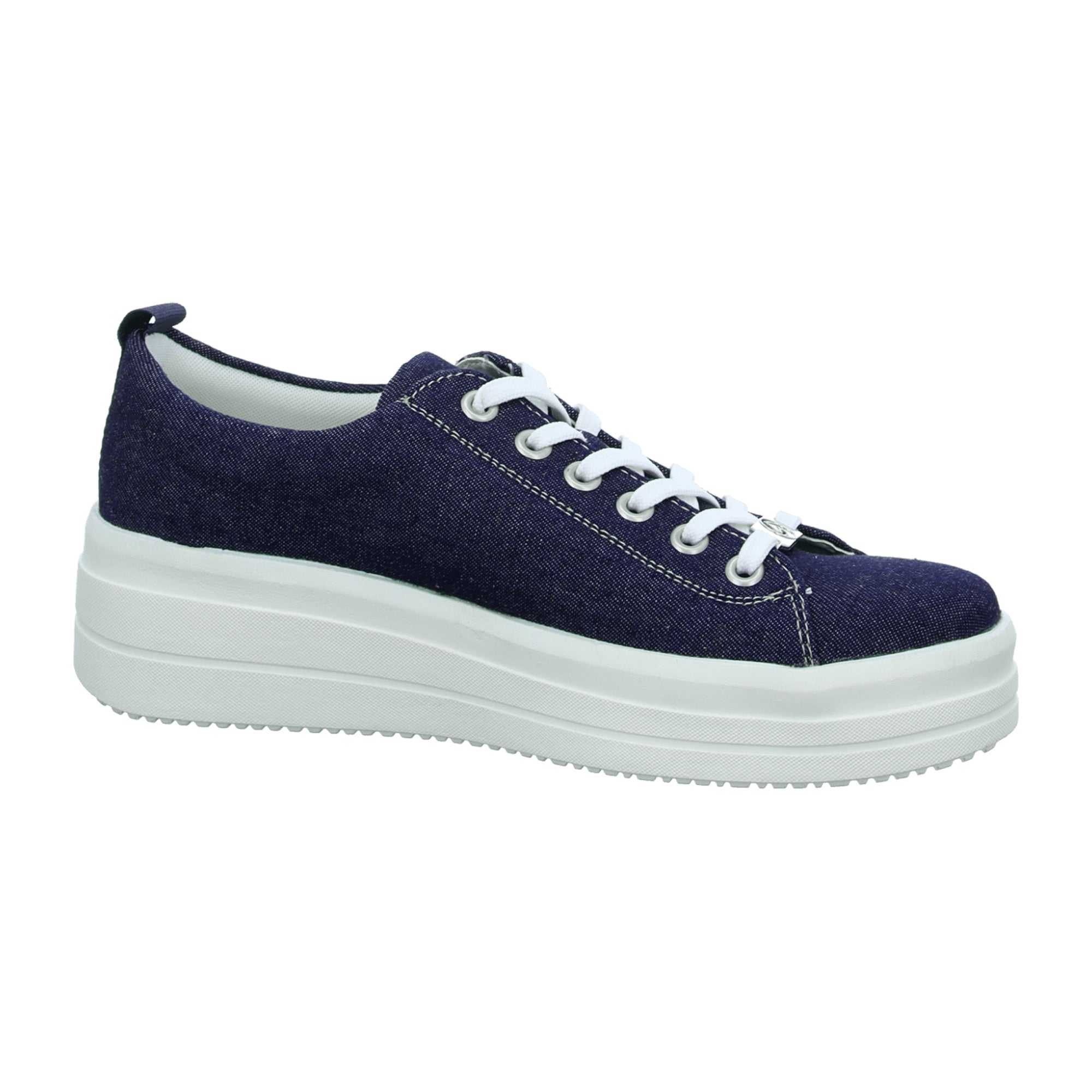 Remonte Women's Blue Casual Sneakers with 4.5 cm Heel and Textile Upper