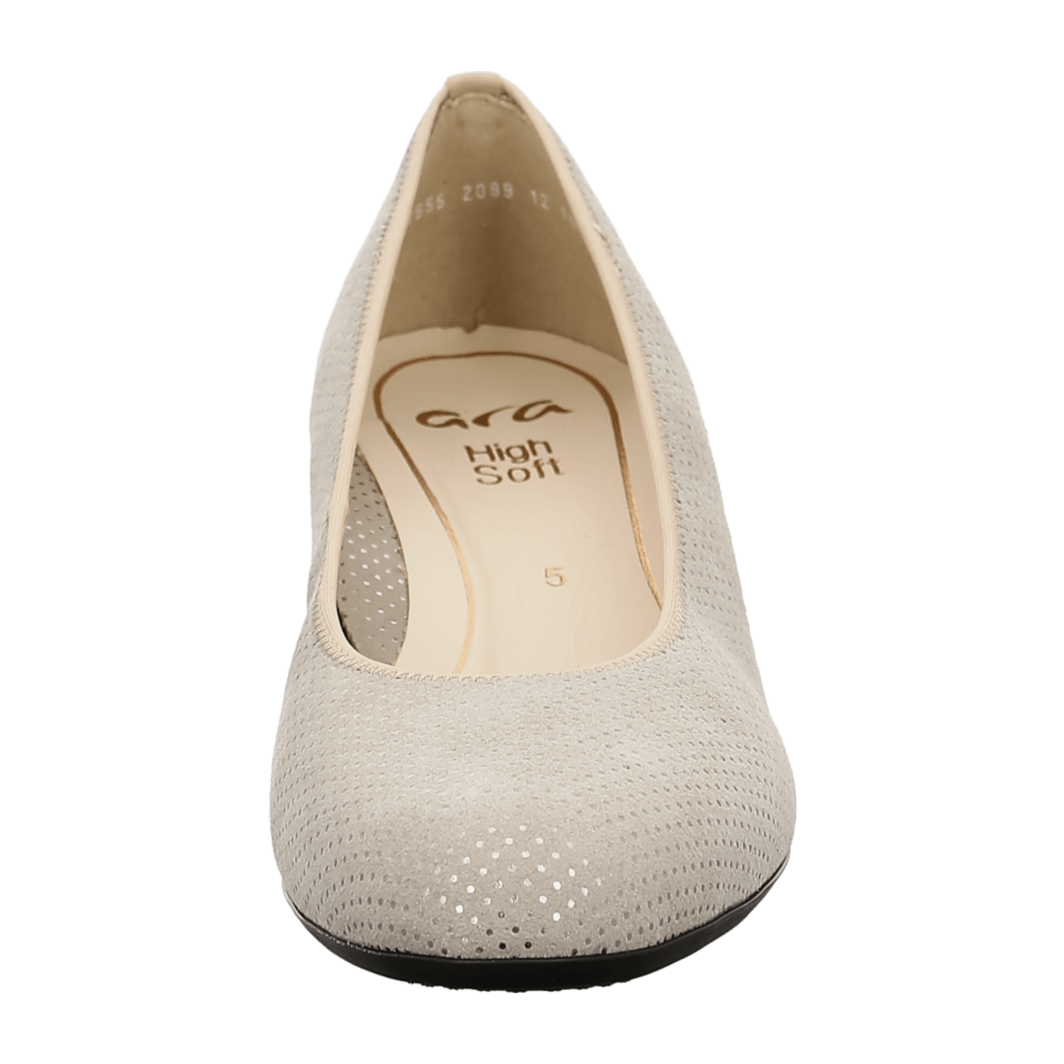 ARA Vicenza Women's Pumps in Beige Velvet Leather with Round Toe and Leather Lining