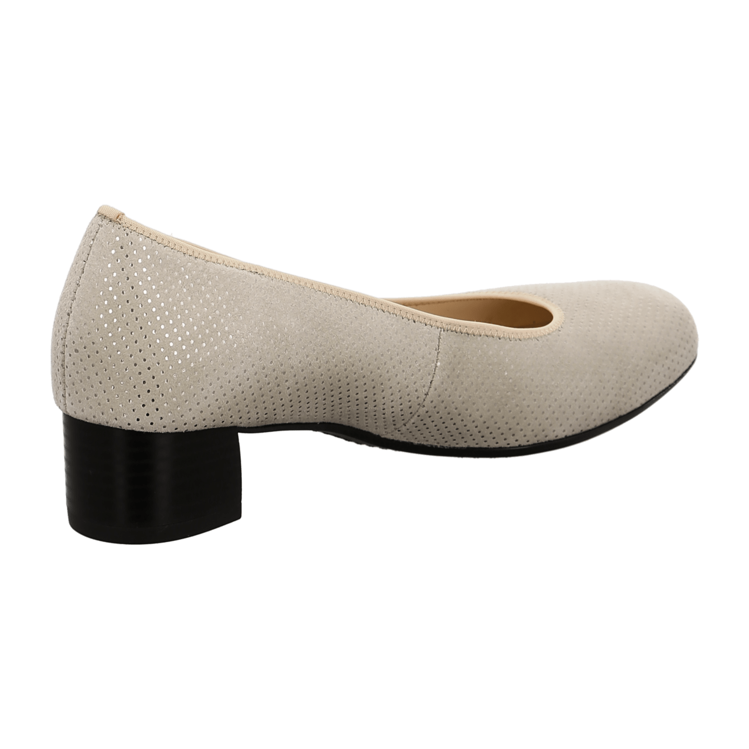 ARA Vicenza Women's Pumps in Beige Velvet Leather with Round Toe and Leather Lining