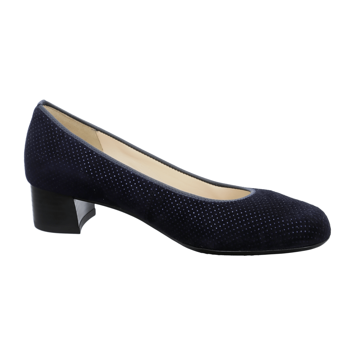 ARA Vicenza Women's Pumps in Blue Velour Leather with Round Toe and Leather Lining