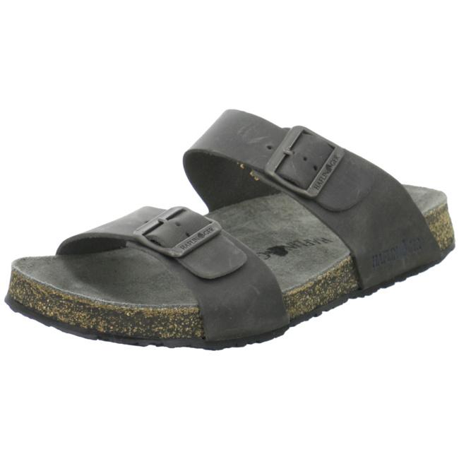 Haflinger Slippers gray female Sandals Clogs smooth leather - Bartel-Shop