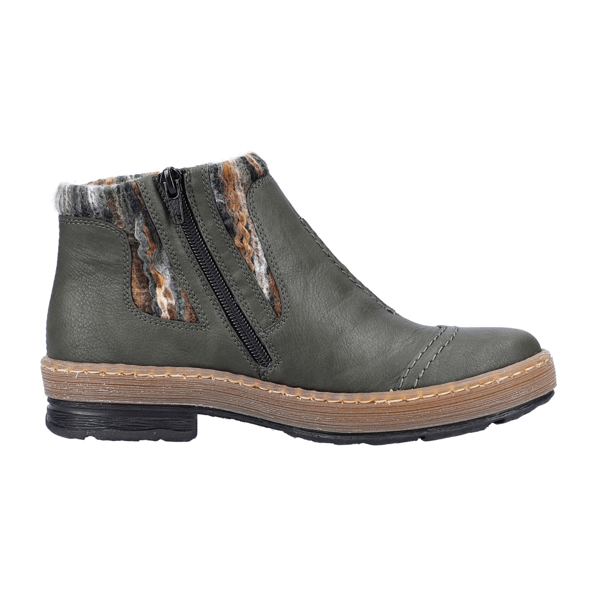Rieker Women's Green Ankle Boots Z6759-54 for Fall and Winter