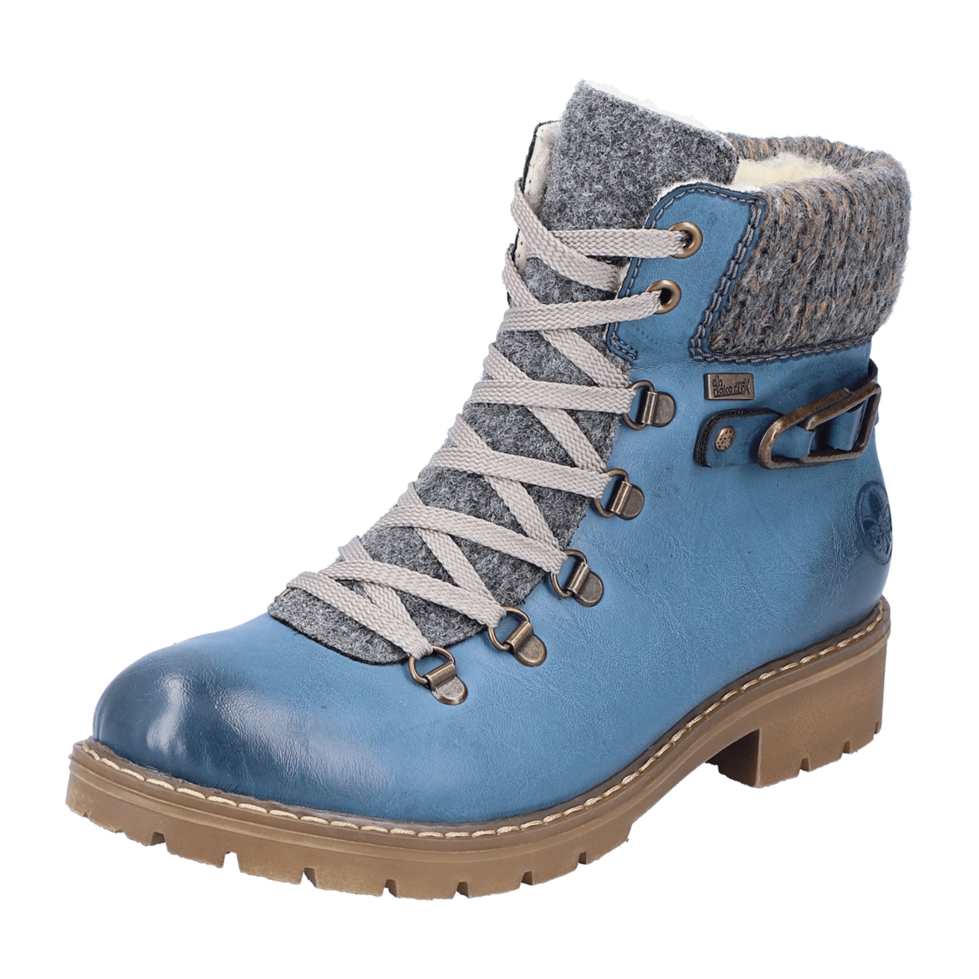 Rieker Women's Blue Winter Boots with Warm Lining and TEX Membrane