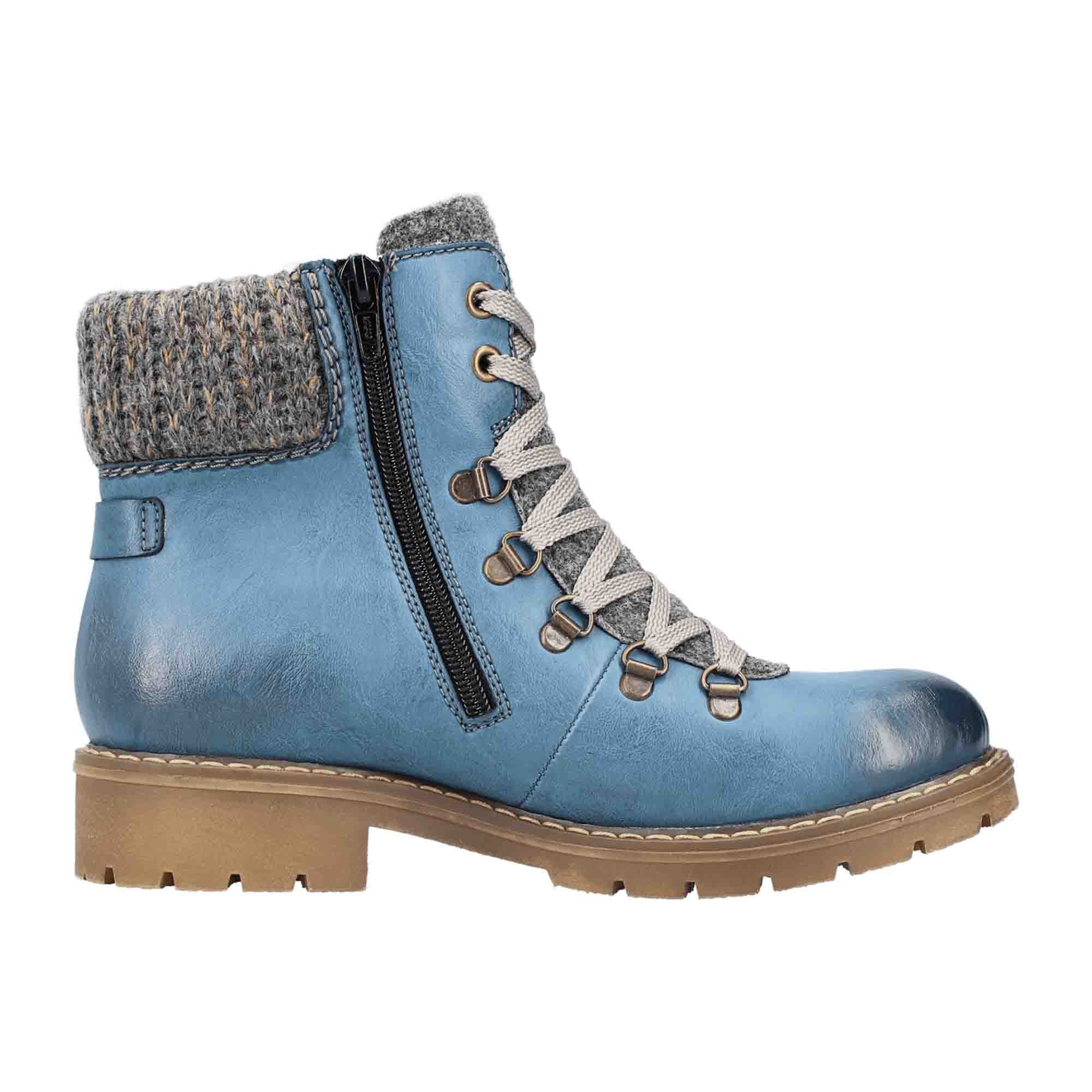 Rieker Women's Blue Winter Boots with Warm Lining and TEX Membrane