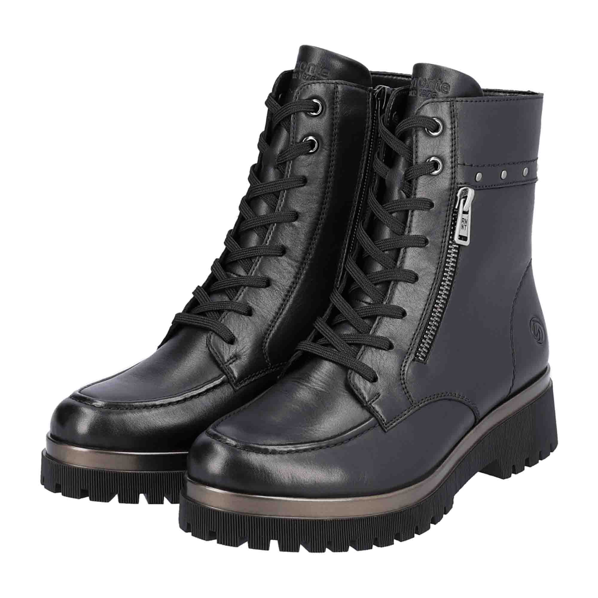 Remonte Black Lace-Up Ankle Boots for Women Fall Winter Collection