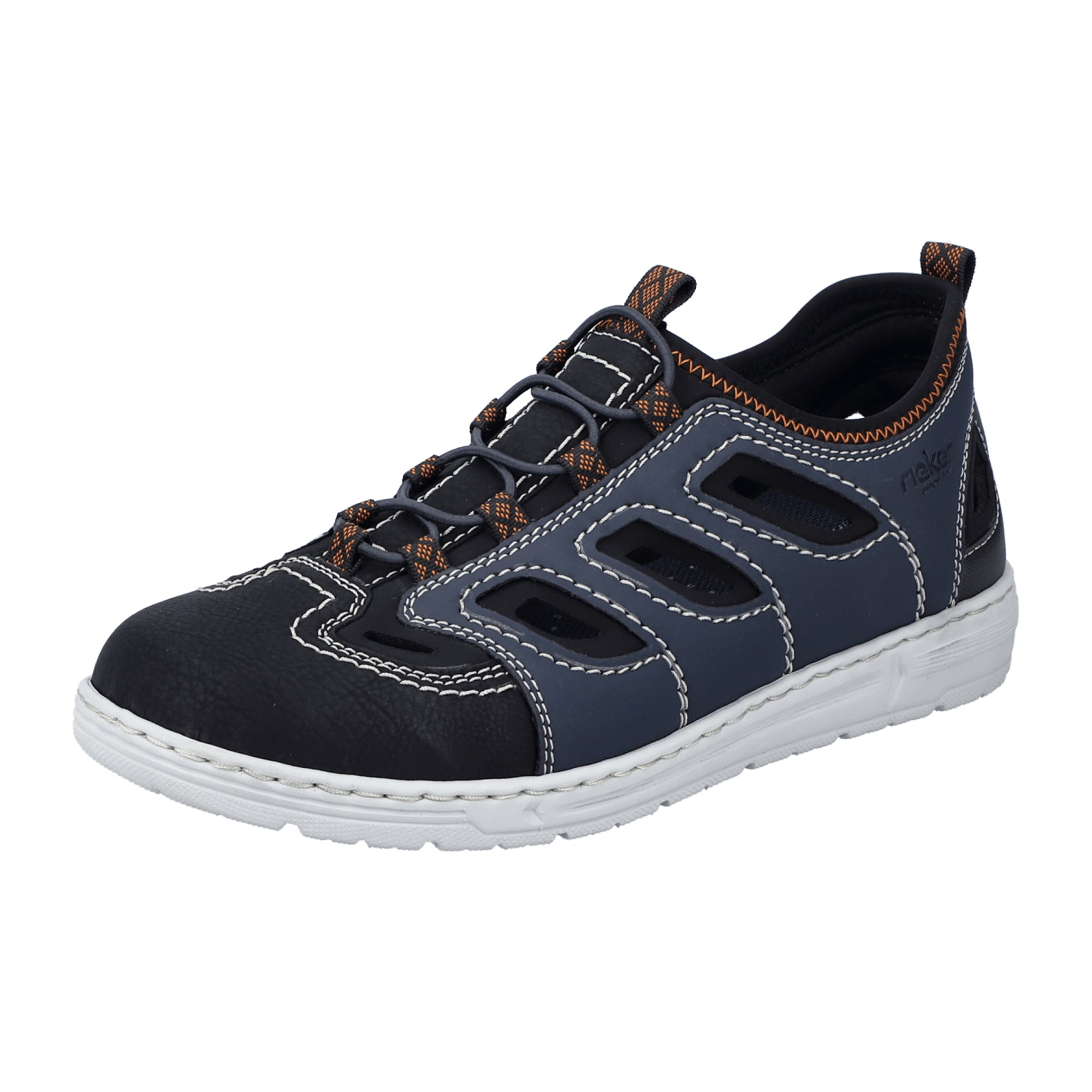 Rieker 08665 Men's Blue Casual Slip-On Shoes with Removable Insole
