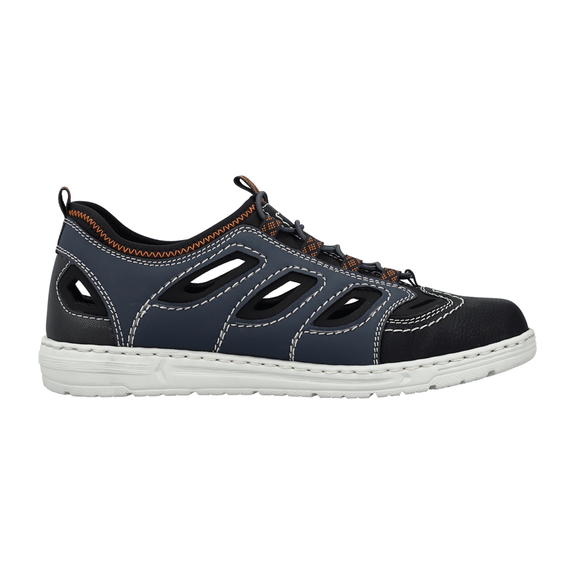 Rieker 08665 Men's Blue Casual Slip-On Shoes with Removable Insole