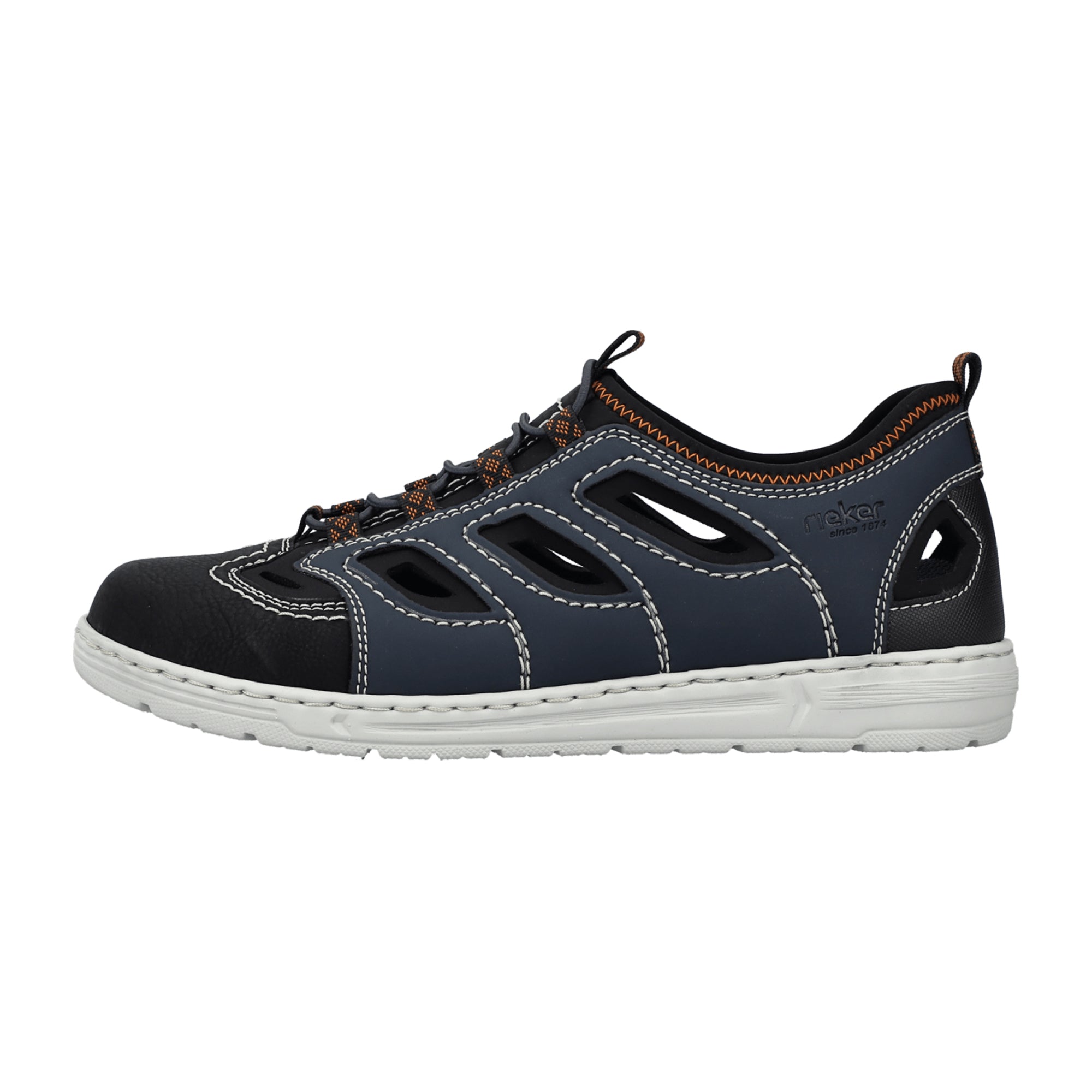 Rieker 08665 Men's Blue Casual Slip-On Shoes with Removable Insole