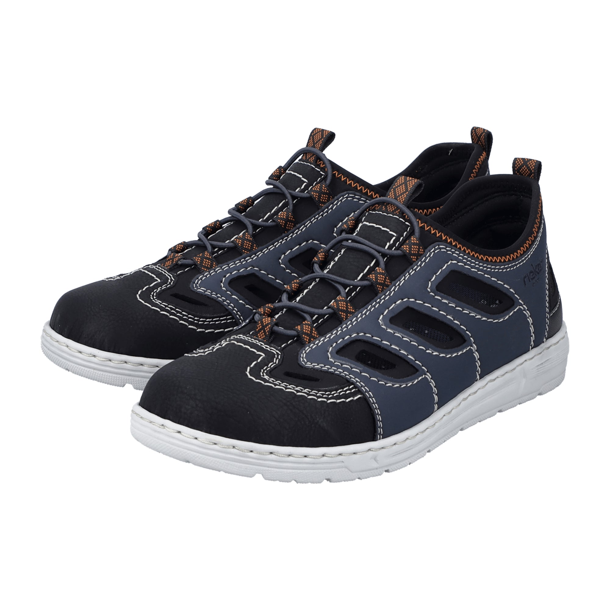 Rieker 08665 Men's Blue Casual Slip-On Shoes with Removable Insole