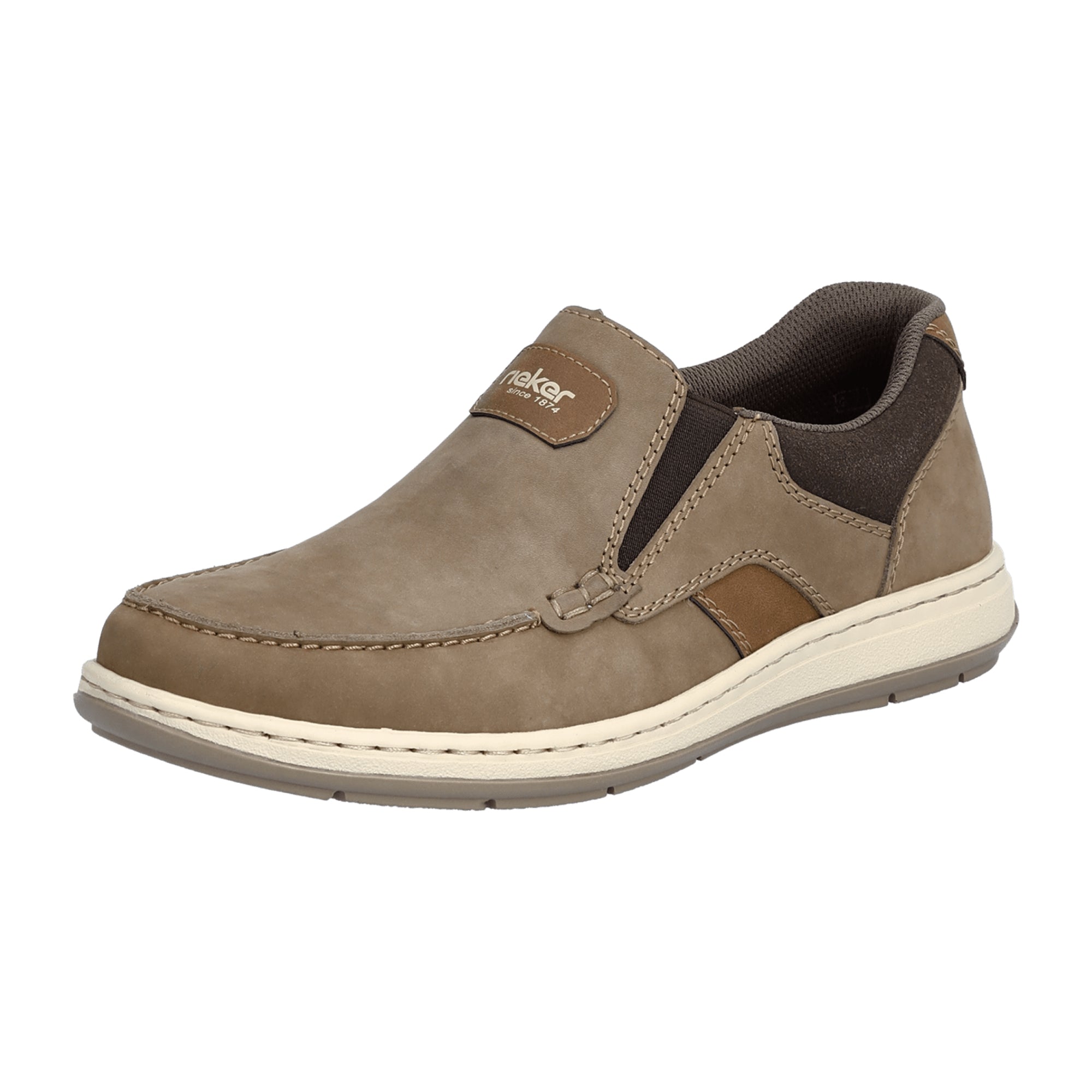 Rieker Men's Brown Slip-On Shoes with Removable Insole and Wide Fit