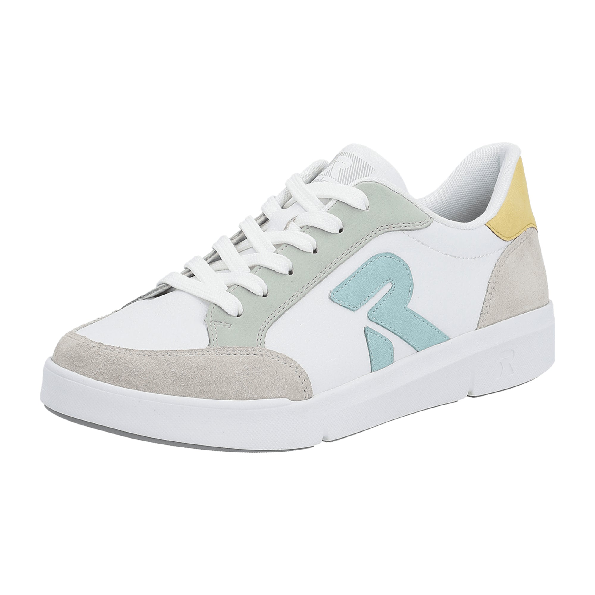 Rieker Women's White Leather Casual Shoes Comfortable Flat Sole