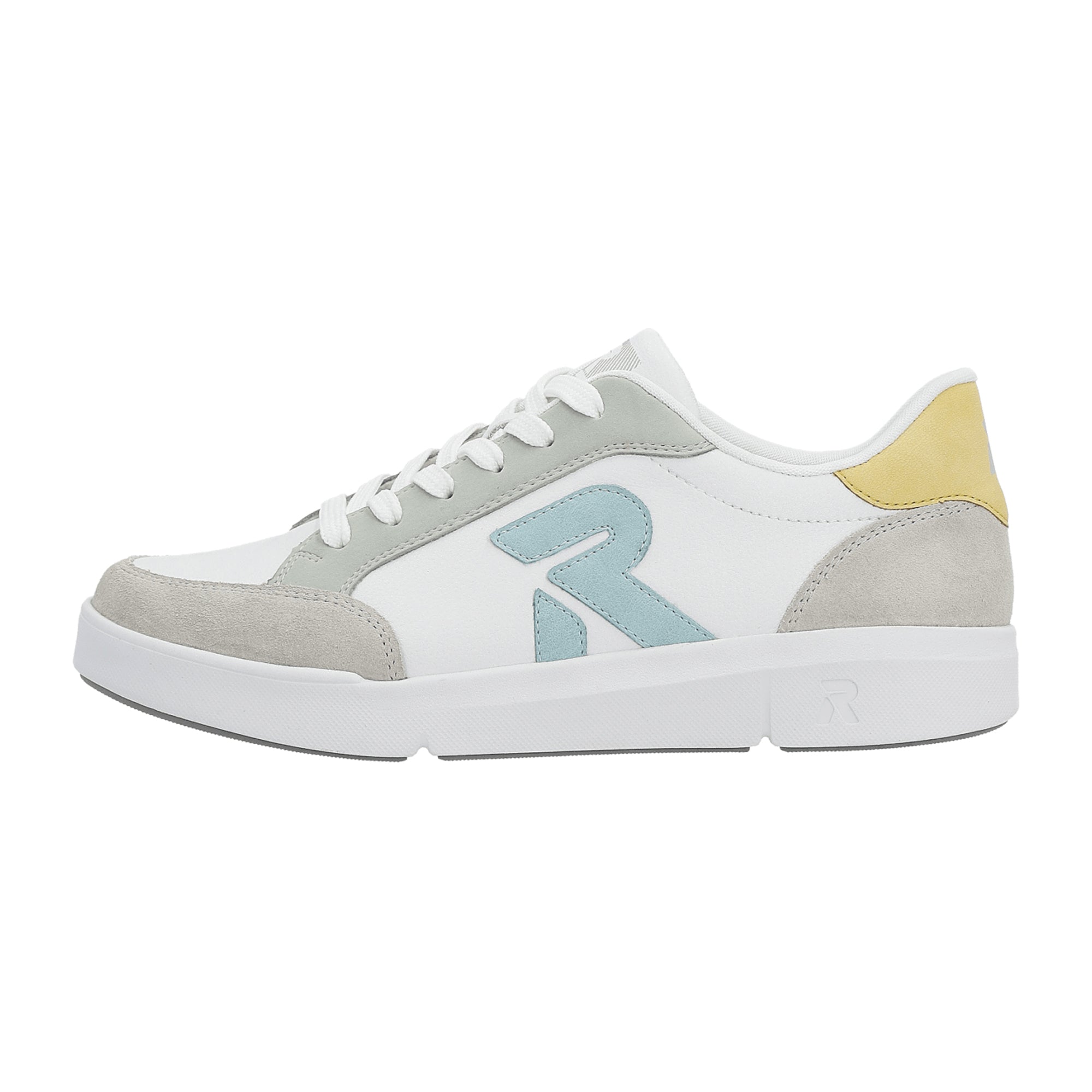Rieker Women's White Leather Casual Shoes Comfortable Flat Sole
