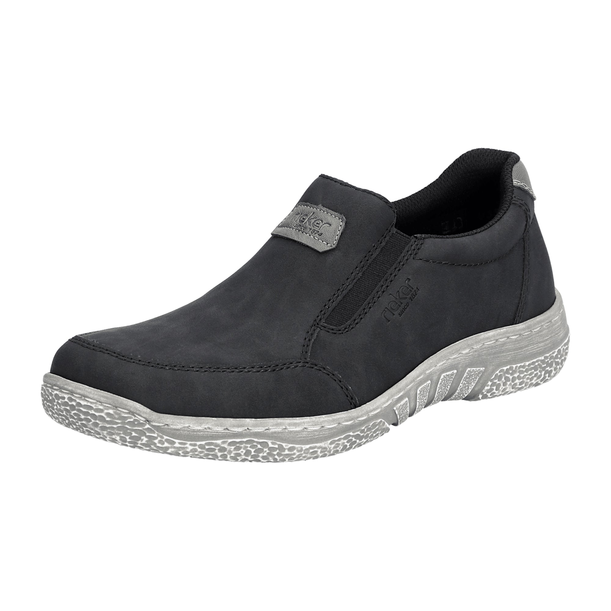Rieker FSK Men's Black Slip-On Loafers Wide Fit Comfortable Casual Shoes