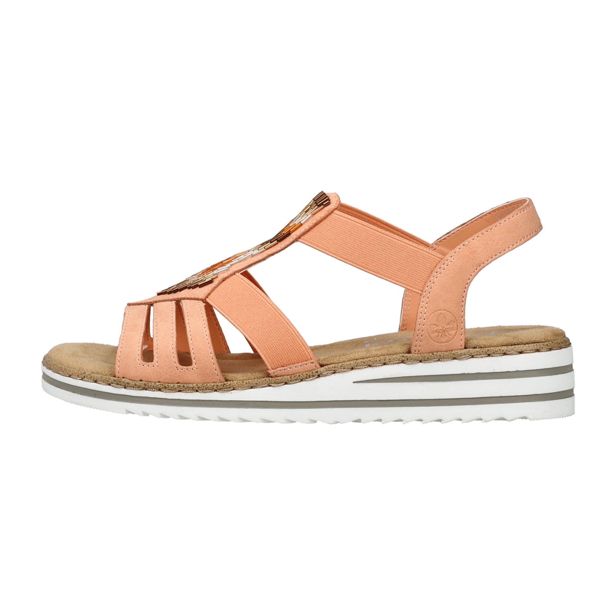 Rieker FSK Women's Orange Sandals Comfortable Flat Summer Shoes