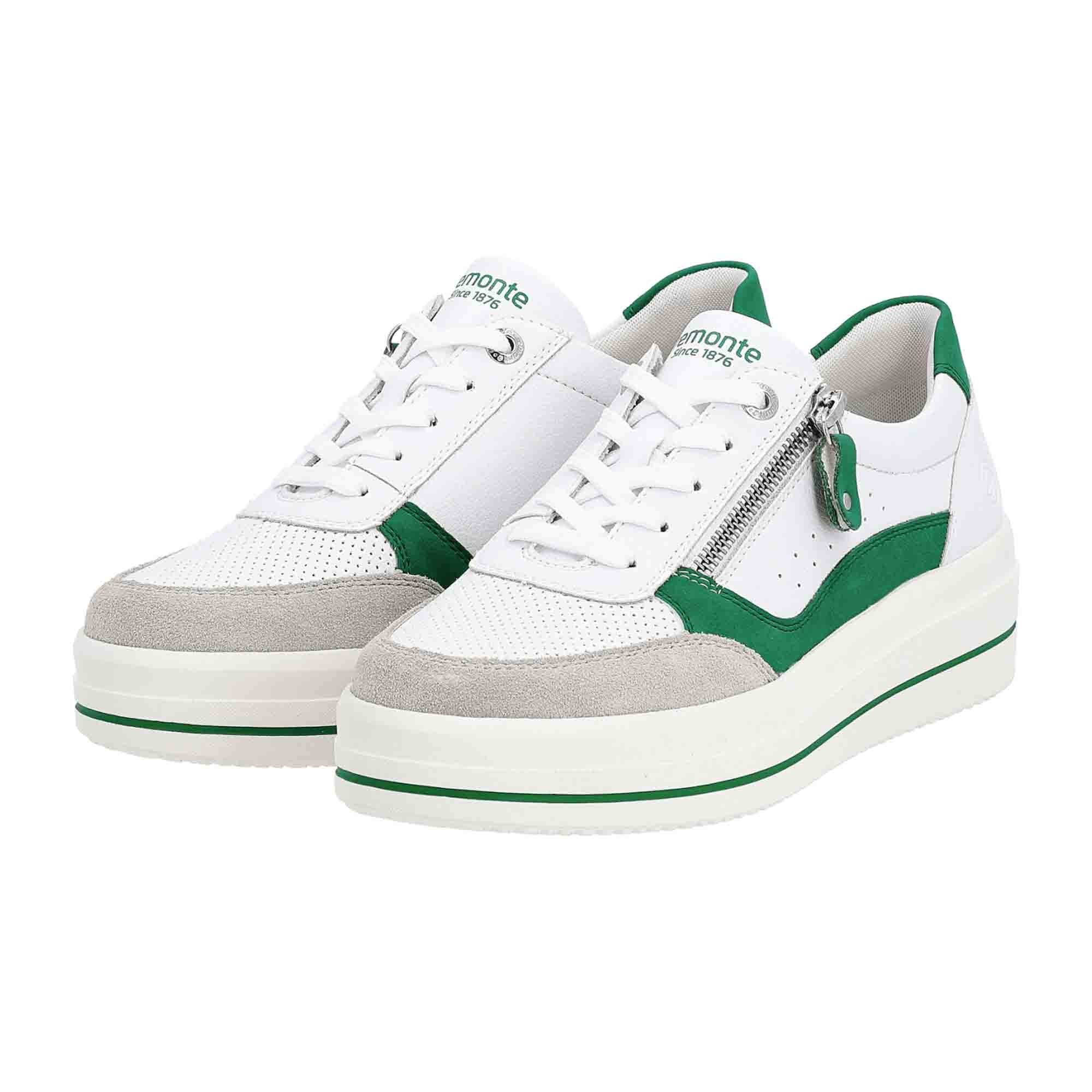 Remonte Women's White Platform Sneakers Smooth Leather Casual Shoes