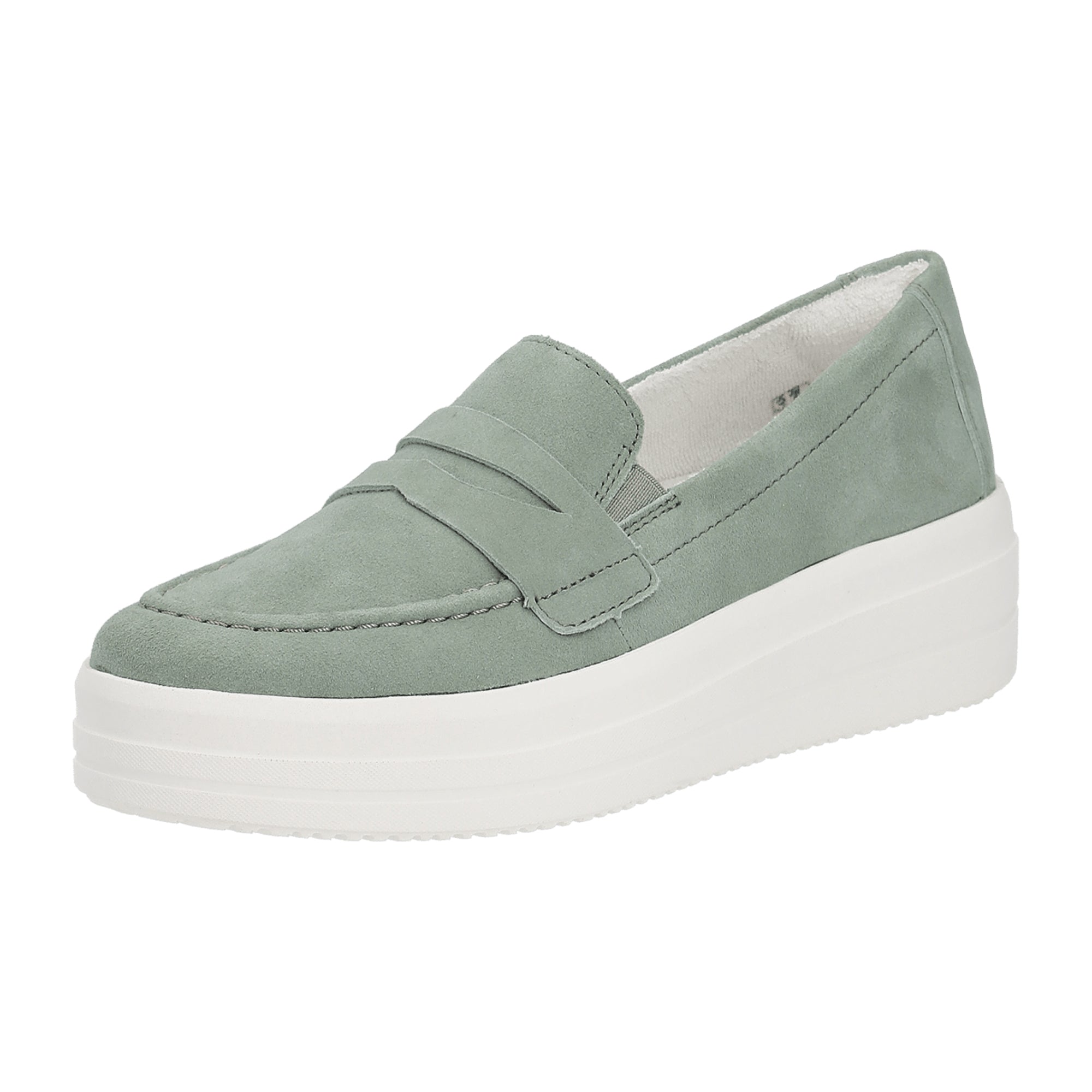 Remonte Green Women's Slip-On Leather Shoes with 4.5 cm Heel
