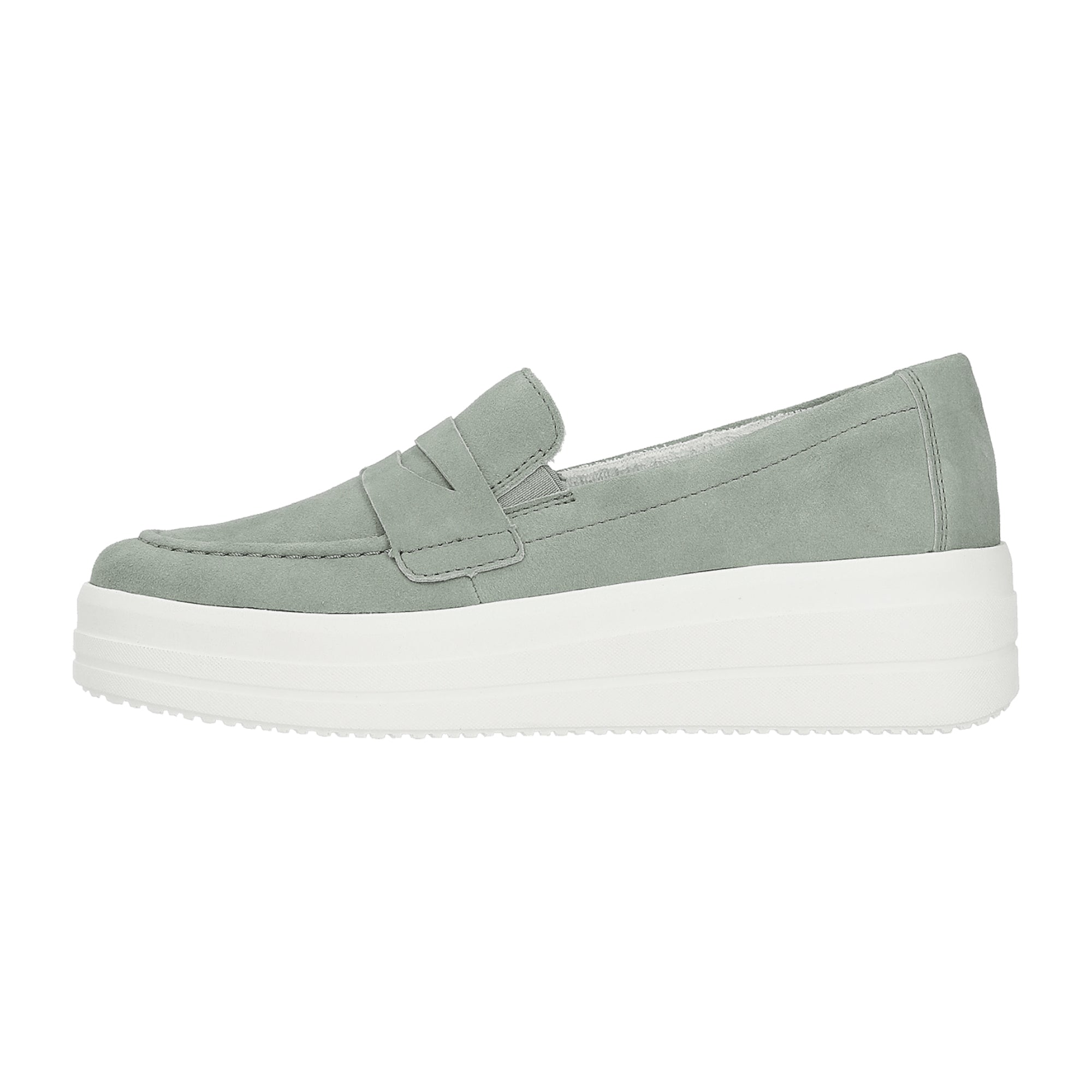 Remonte Green Women's Slip-On Leather Shoes with 4.5 cm Heel