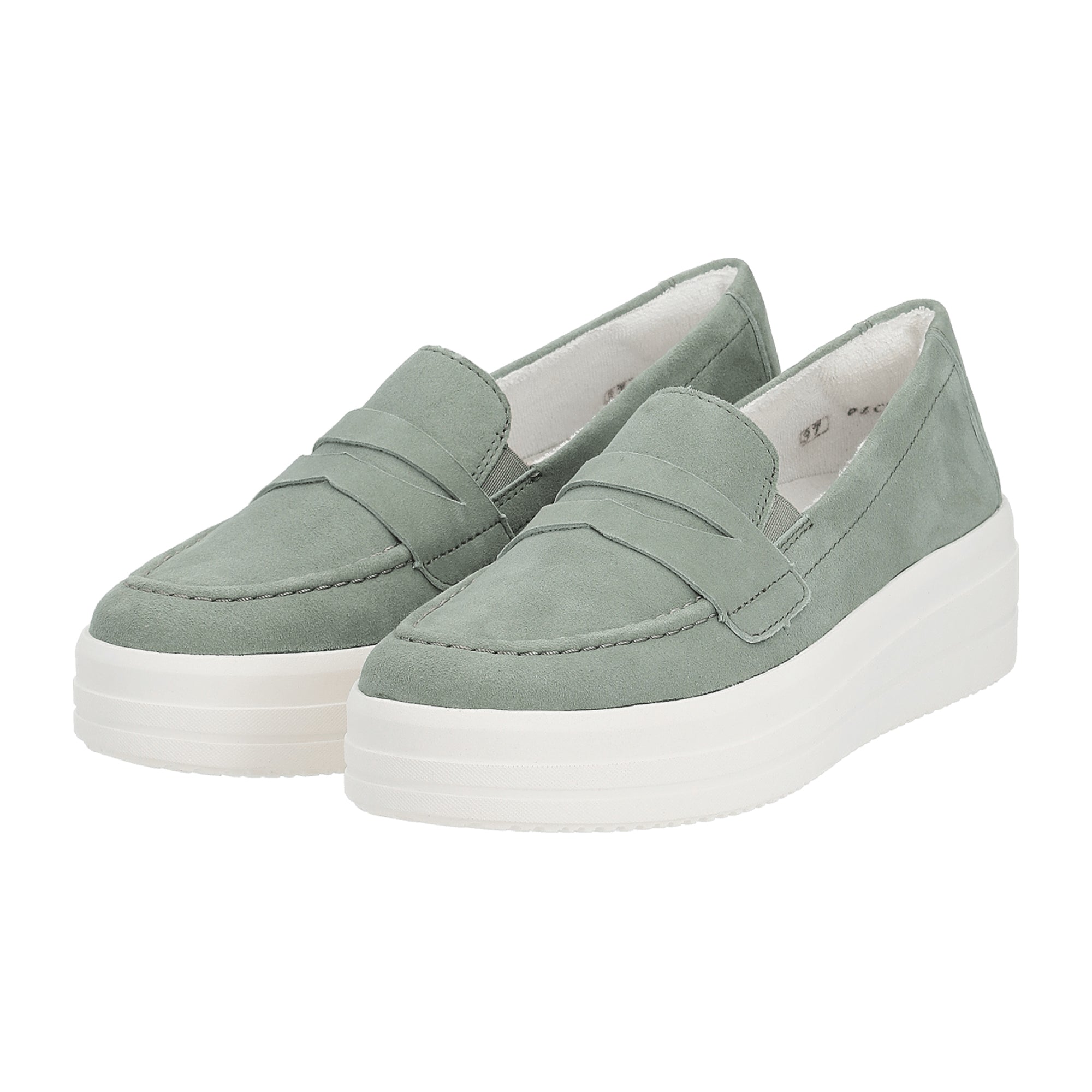 Remonte Green Women's Slip-On Leather Shoes with 4.5 cm Heel