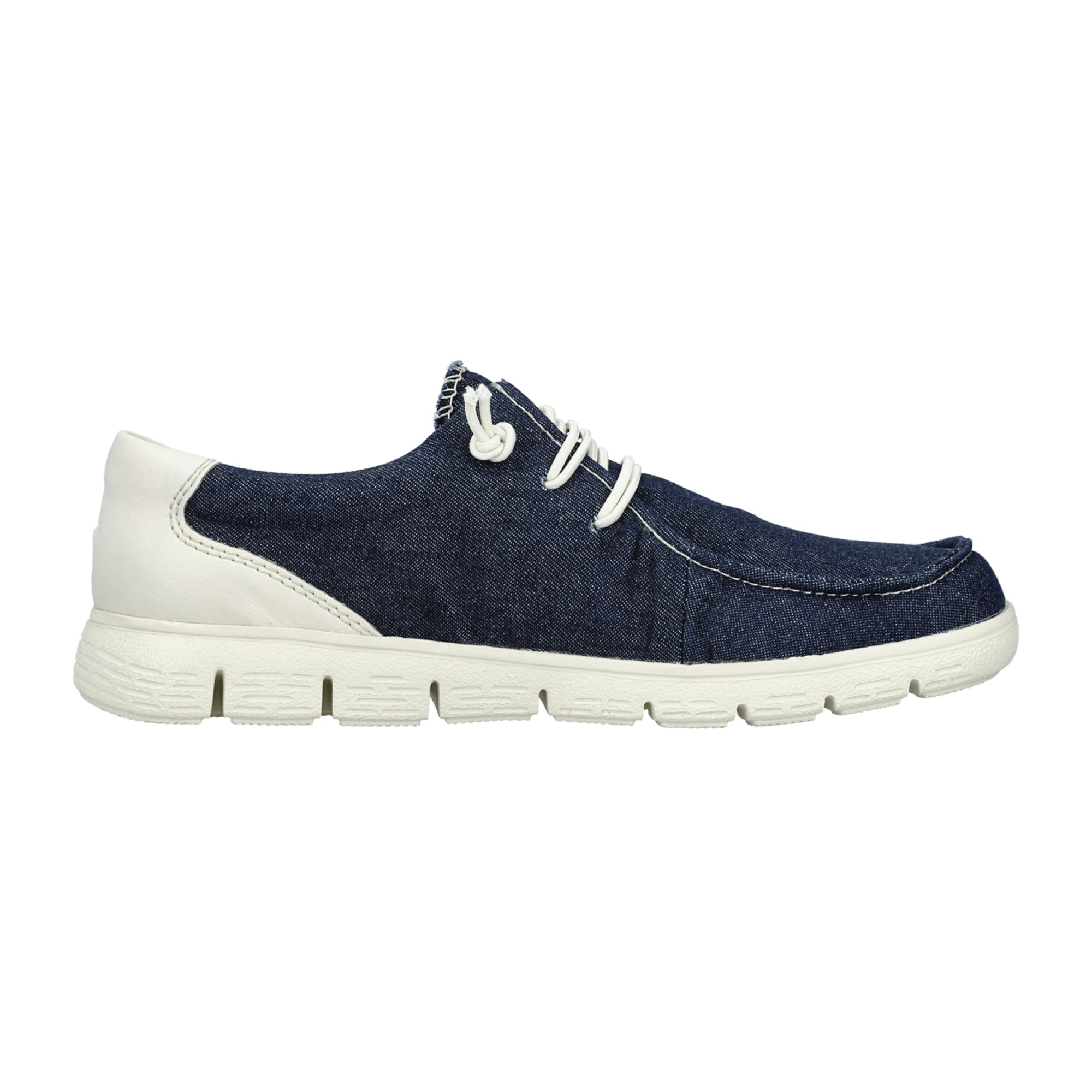 Rieker Women's Blue Slip-On Shoes with Flat Heel and Textile Upper