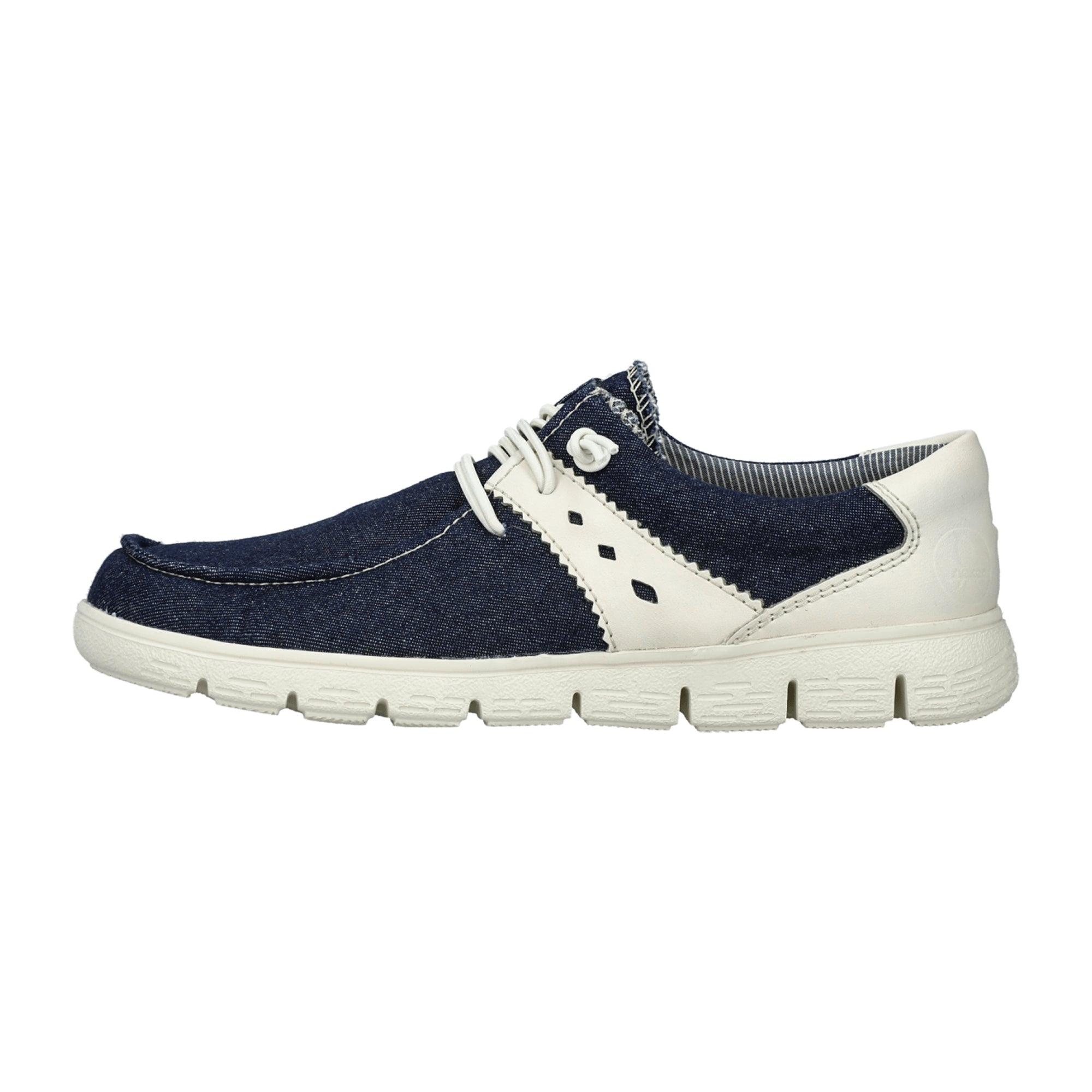 Rieker Women's Blue Slip-On Shoes with Flat Heel and Textile Upper