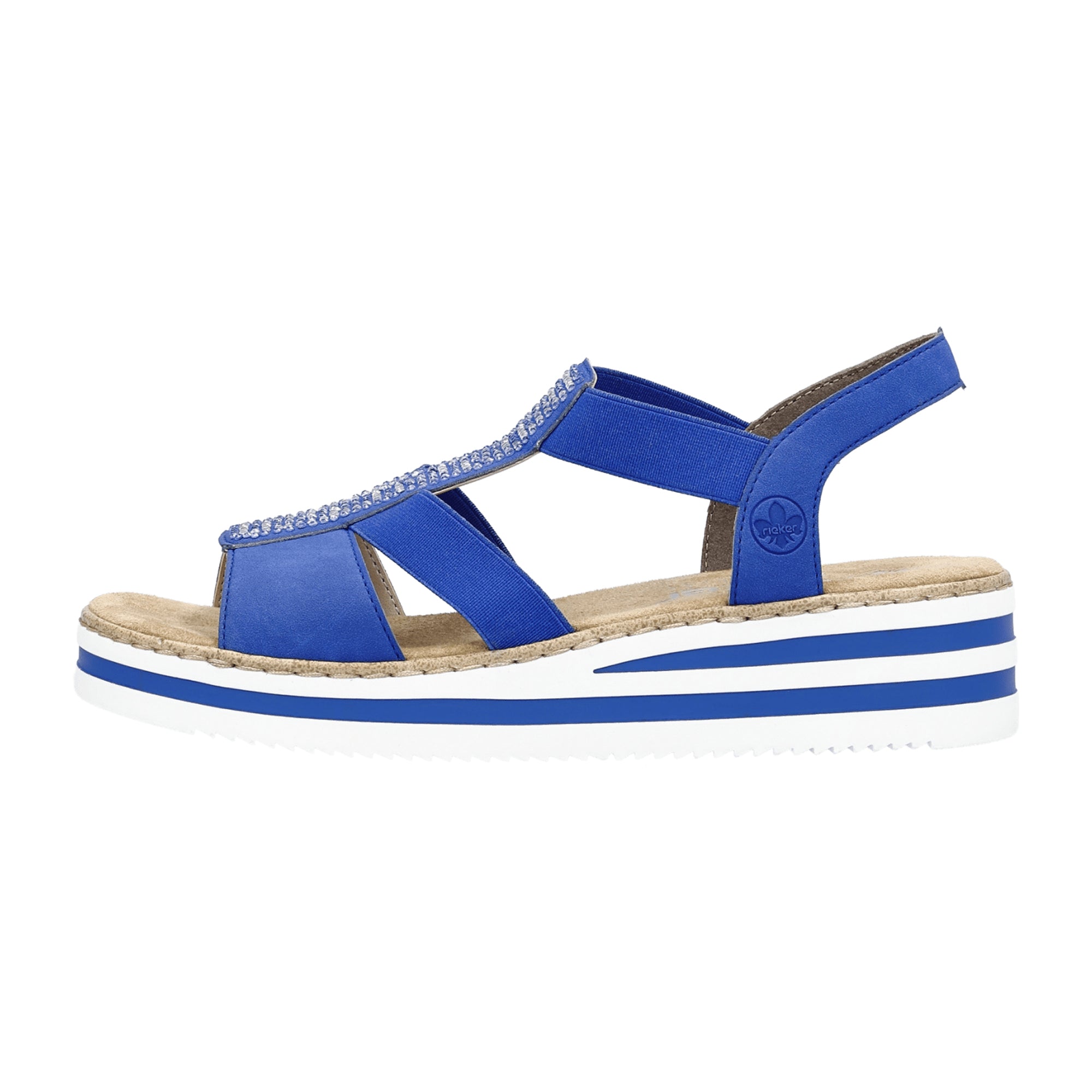 Rieker Nabukino Women's Blue Shoes Spring Summer Flat Heel Synthetic Leather
