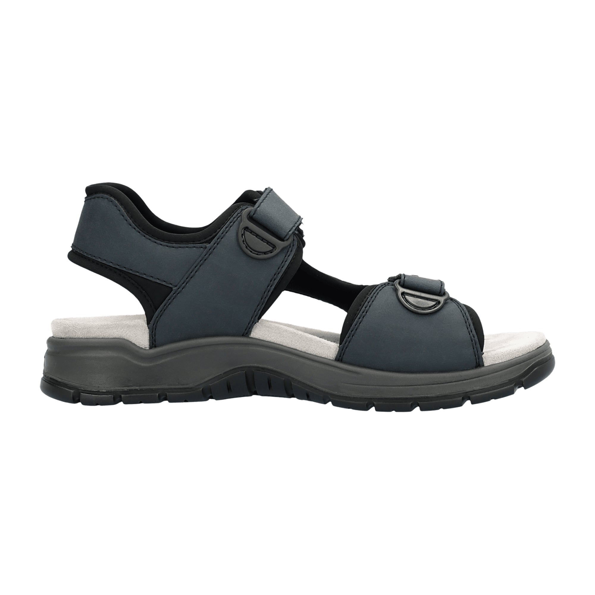 Rieker 26955 Men's Blue Sandals with Adjustable Strap and Flat Sole