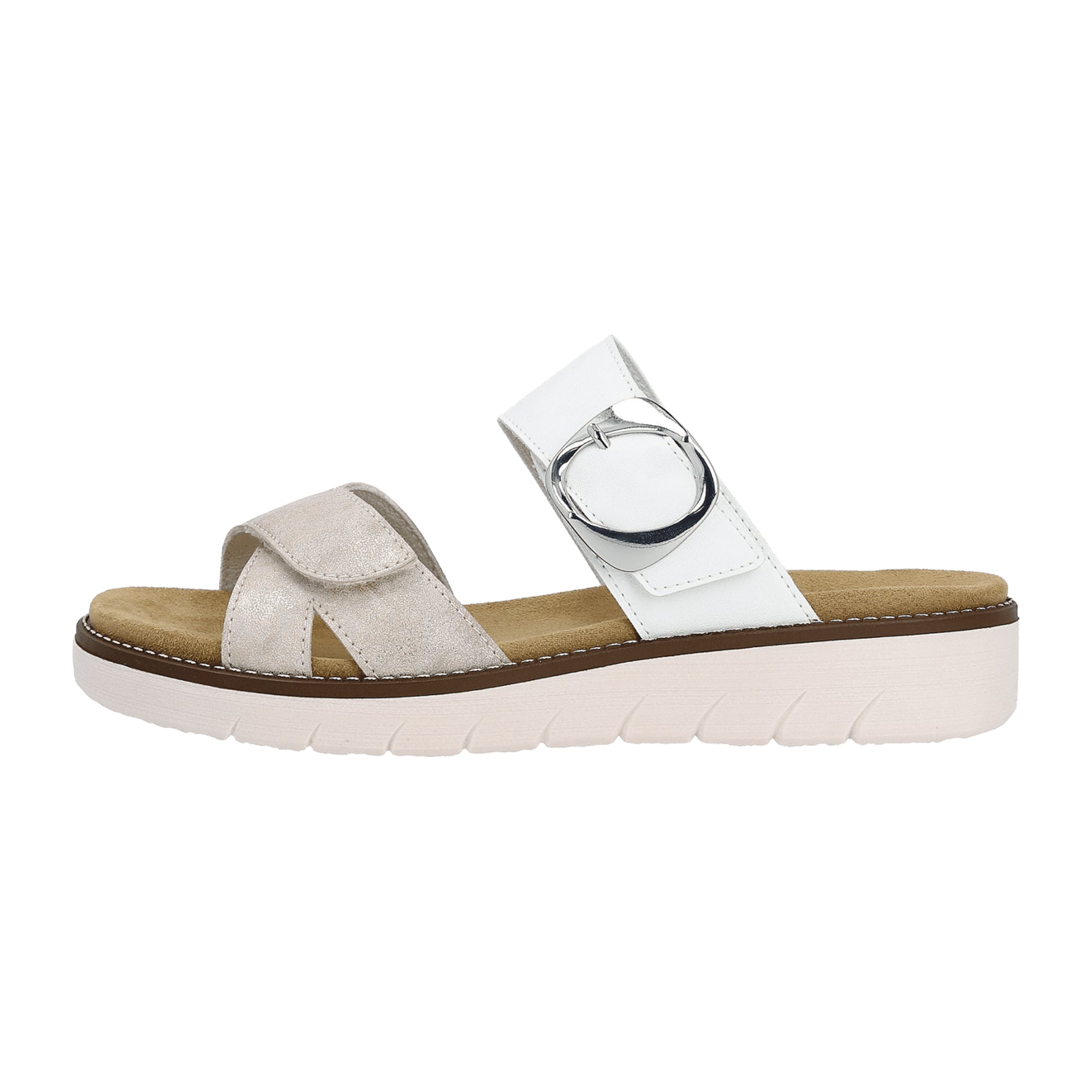 Remonte Women's Silver Sandals with Flat Heel for Spring/Summer