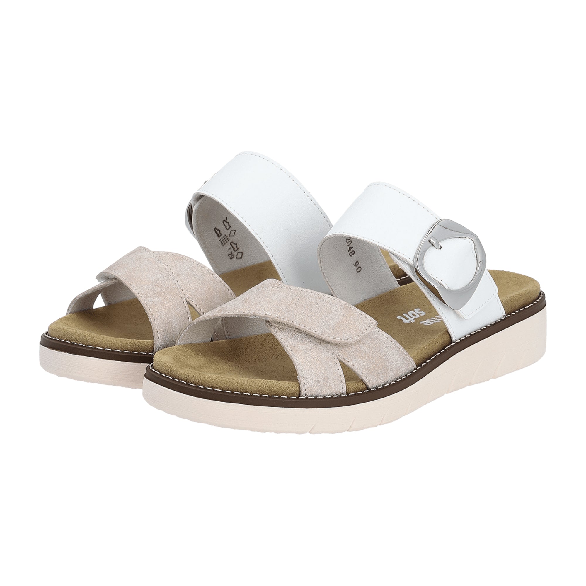 Remonte Women's Silver Sandals with Flat Heel for Spring/Summer