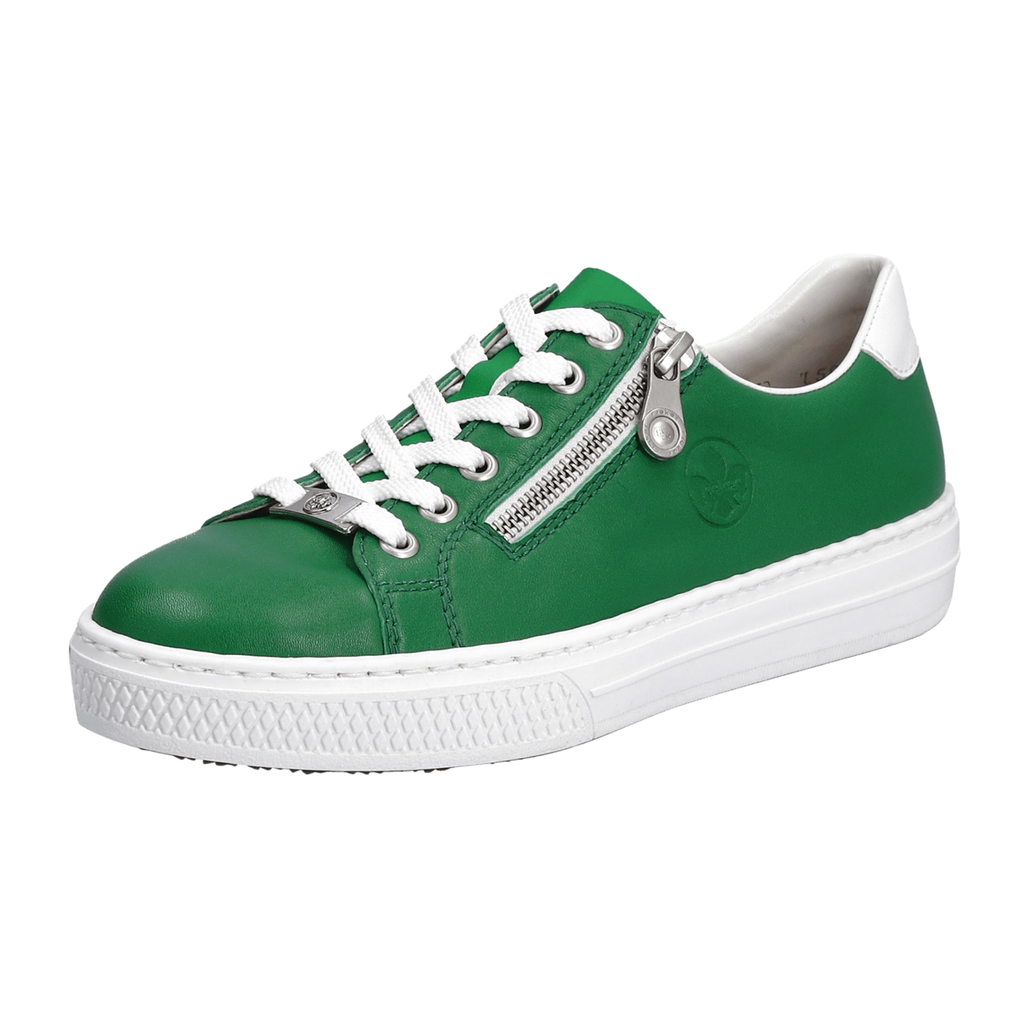 Rieker Green Women's Lace-Up Shoes with Removable Insole and Zip Closure