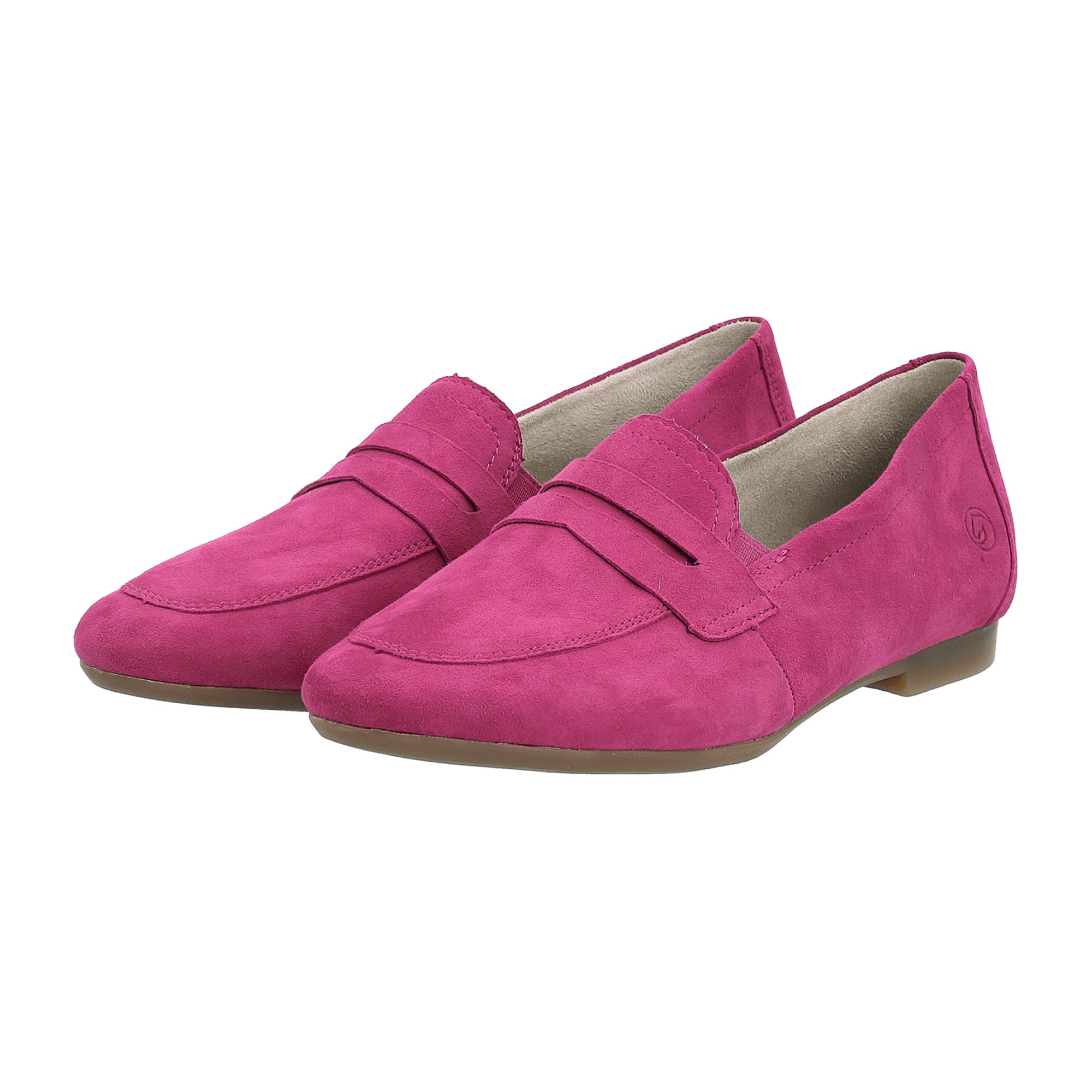 Remonte Fuchsia Sheepsuede Slip-On Shoes for Women Pink Flats