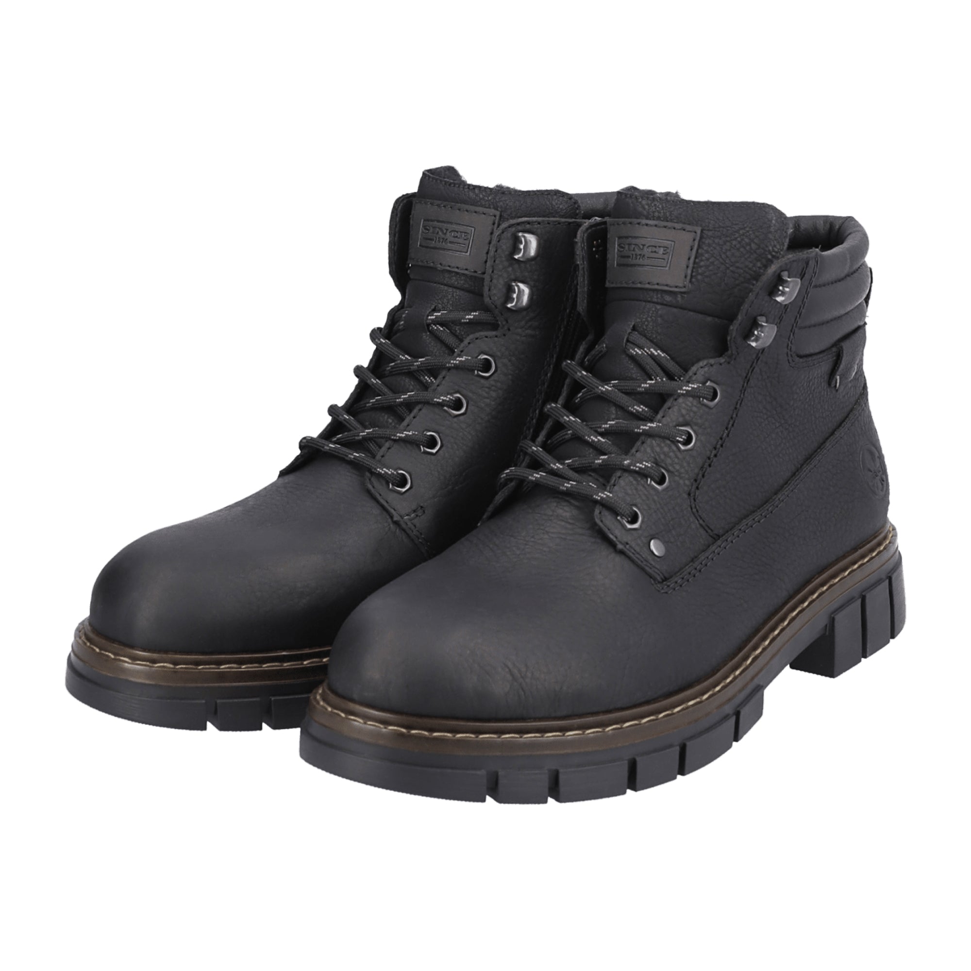 Rieker Black Men's Lace-Up Boots for Fall/Winter