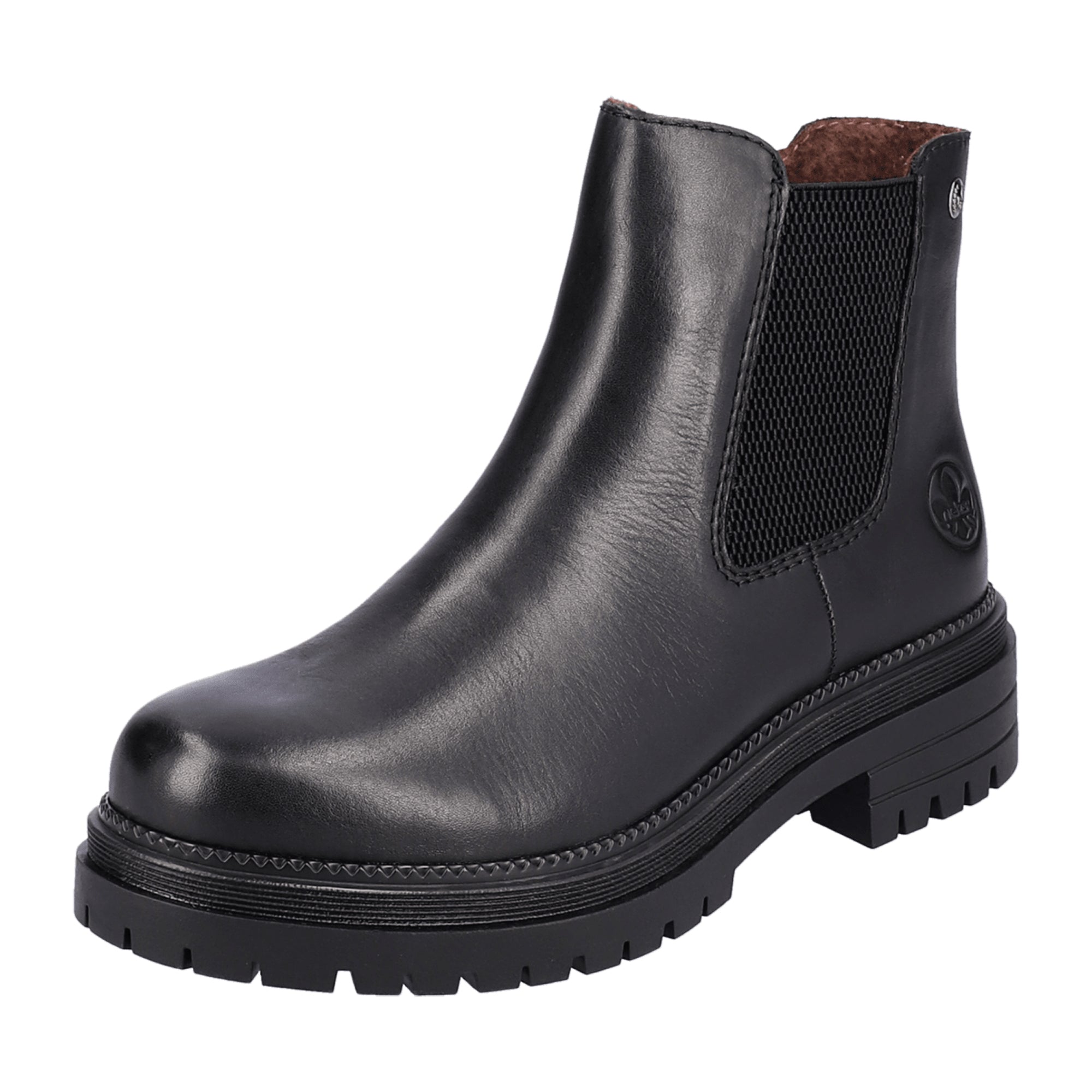 Rieker HWK Black Women's Boots for Fall Winter, Slip-On, Narrow to Normal Fit