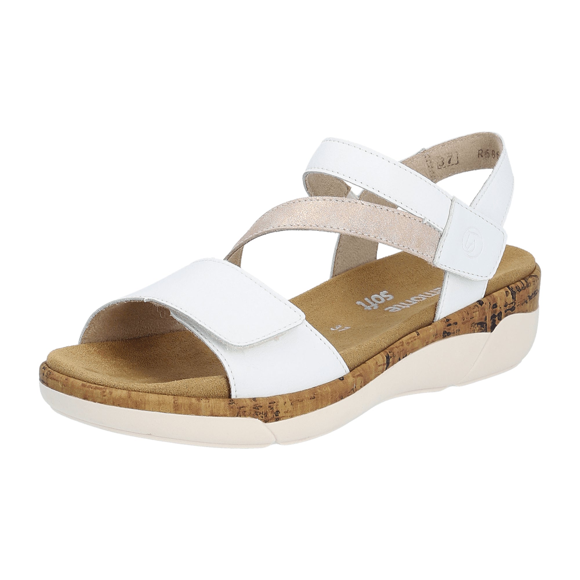 Remonte Women's White Leather Sandals for Spring Summer