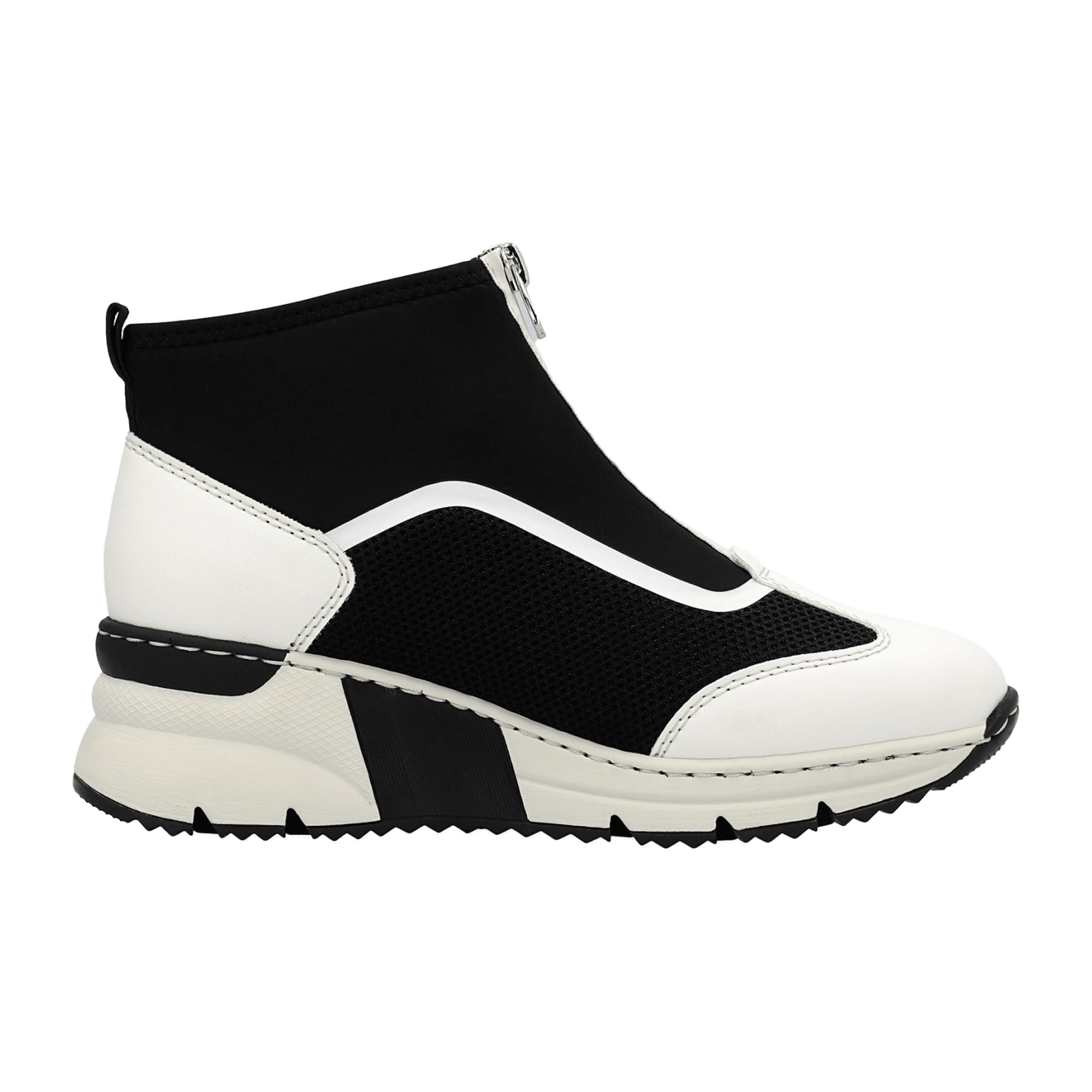 Rieker N6360 White Women's Casual Shoes Textile Upper Flat Heel Normal Width