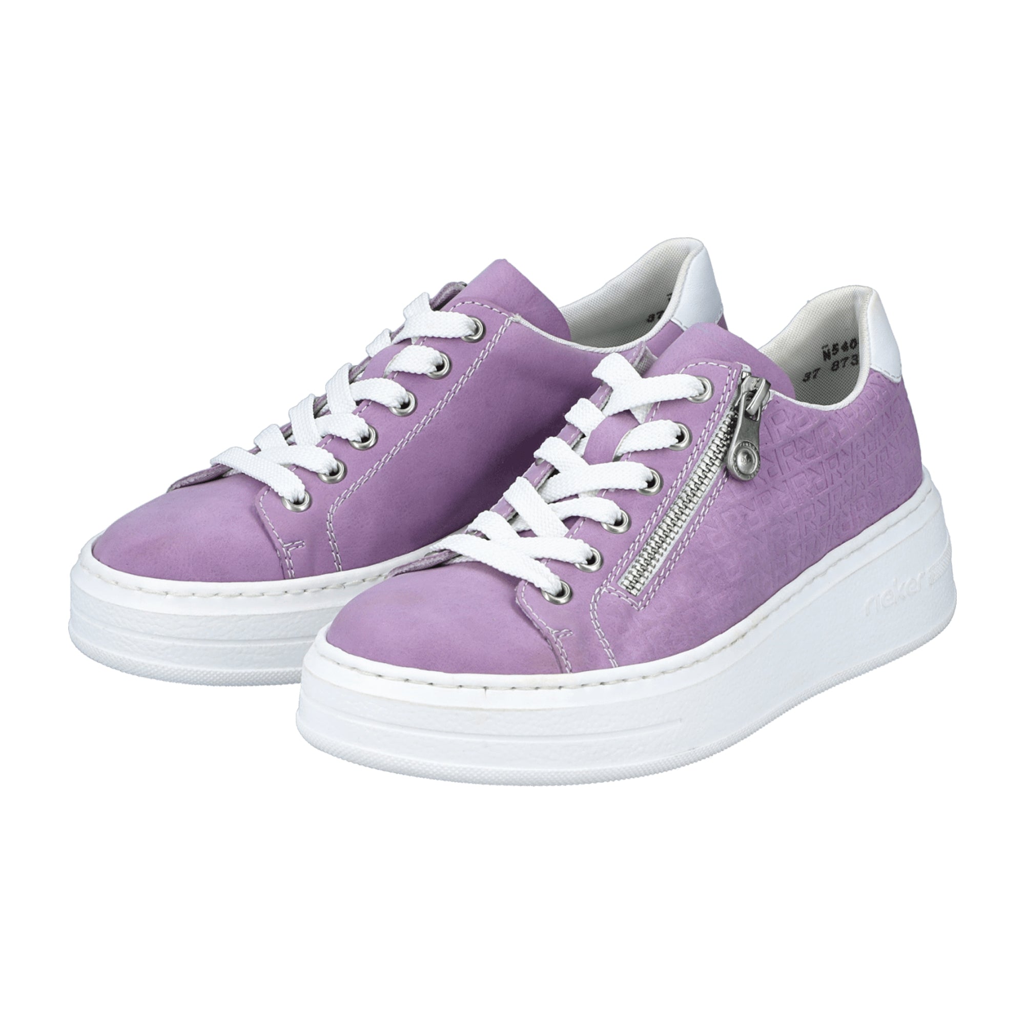 Rieker FSK Women's Purple Casual Shoes Faux Leather Textile Lining 5cm Heel