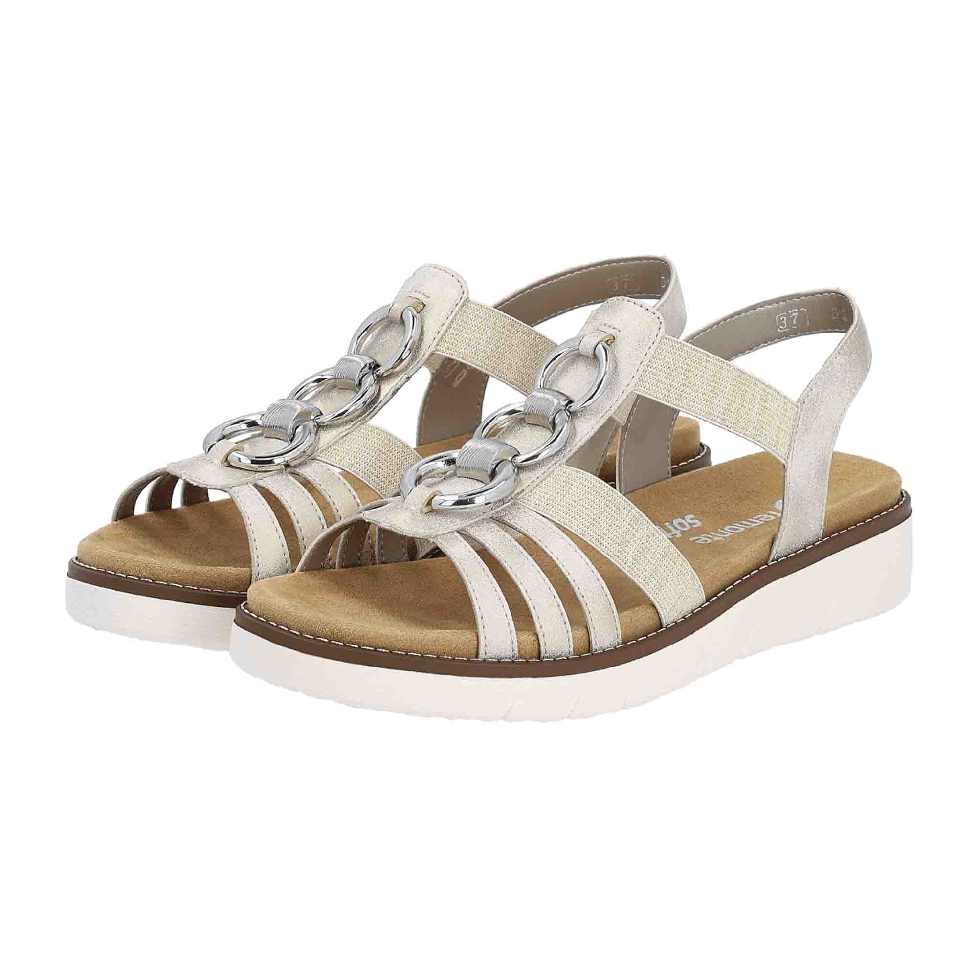 Remonte Beige Gold Slip-On Women's Shoes with Removable Insole