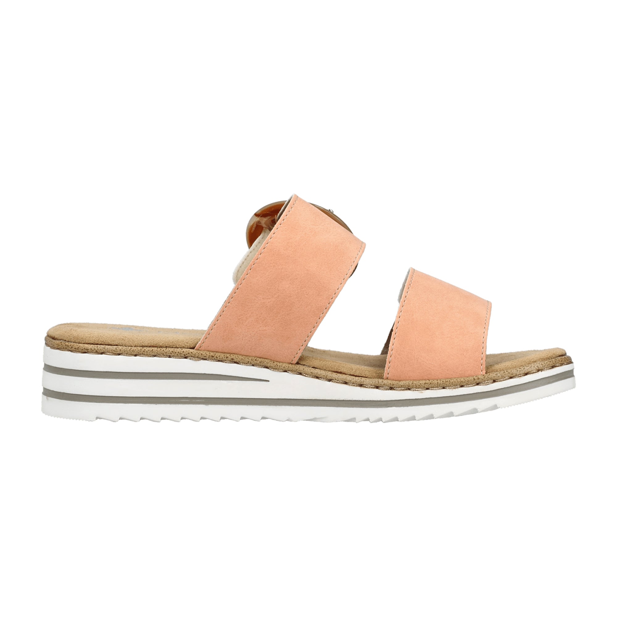 Rieker V0692 Coral Women's Shoes with Wedge Heel and Velcro Closure